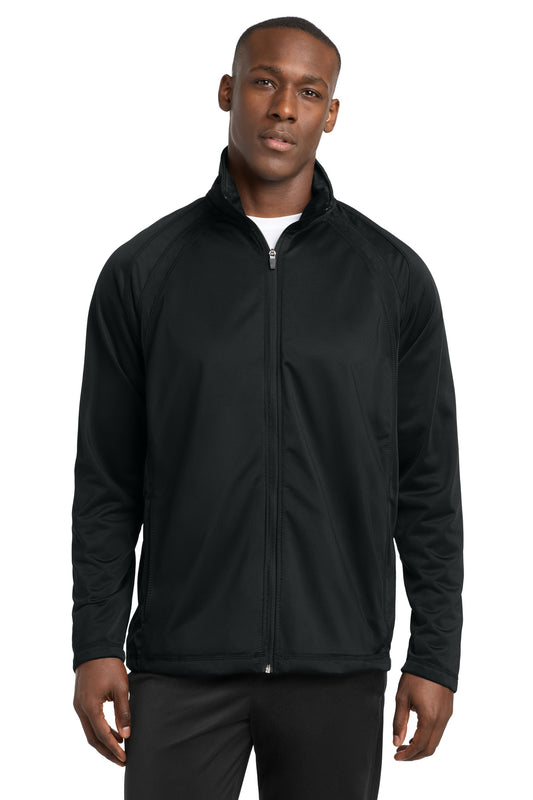 Sport-Tek Tricot Track Jacket. JST90 in Black/ Black