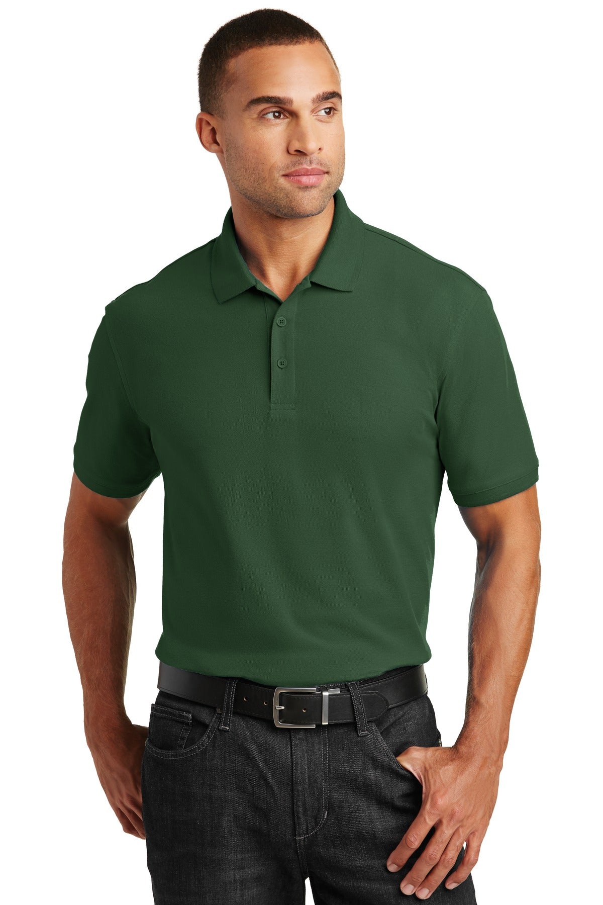Port Authority Core Classic Pique Polo. K100 in Deep Forest Green