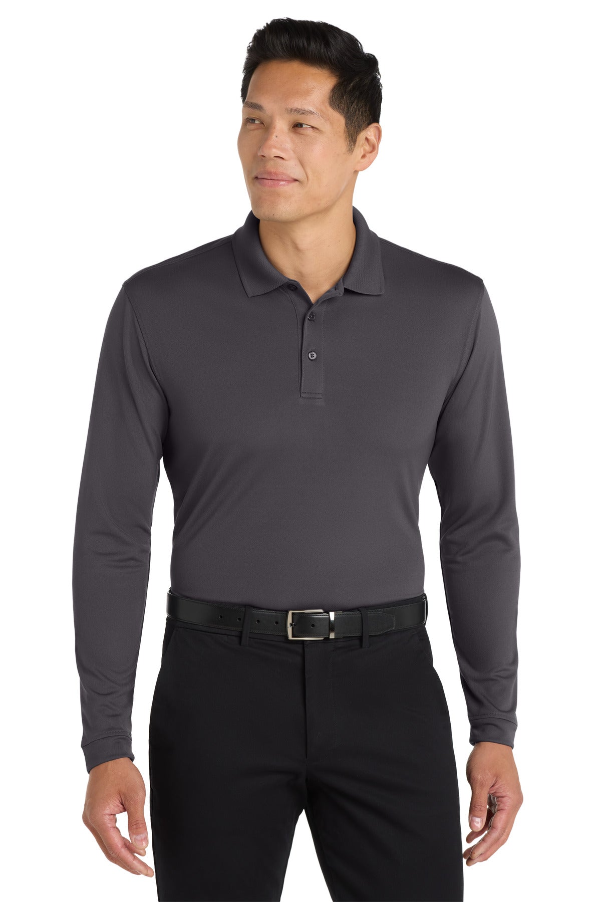 Port Authority  Dry Zone  UV Micro-Mesh Long Sleeve Polo K110LS in Graphite