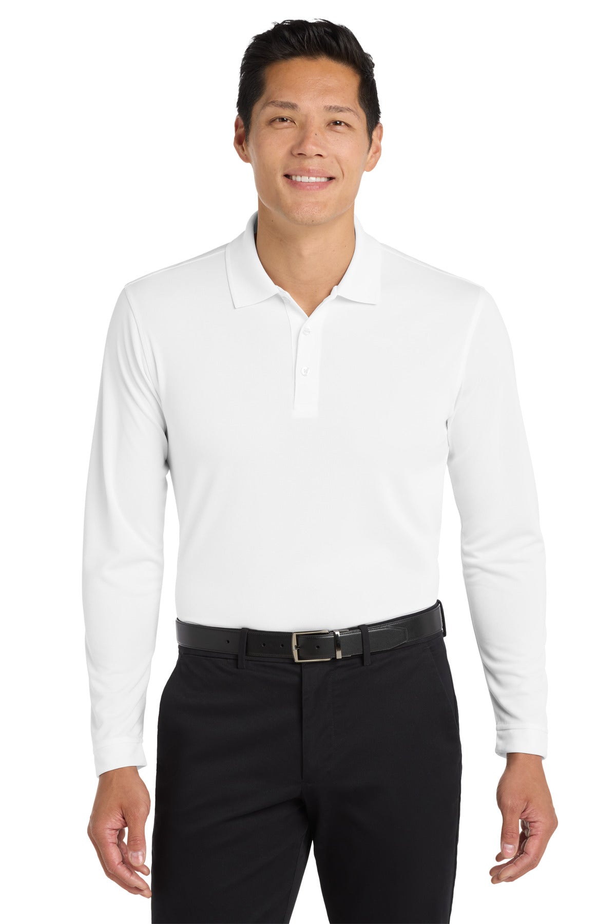 Port Authority  Dry Zone  UV Micro-Mesh Long Sleeve Polo K110LS in White