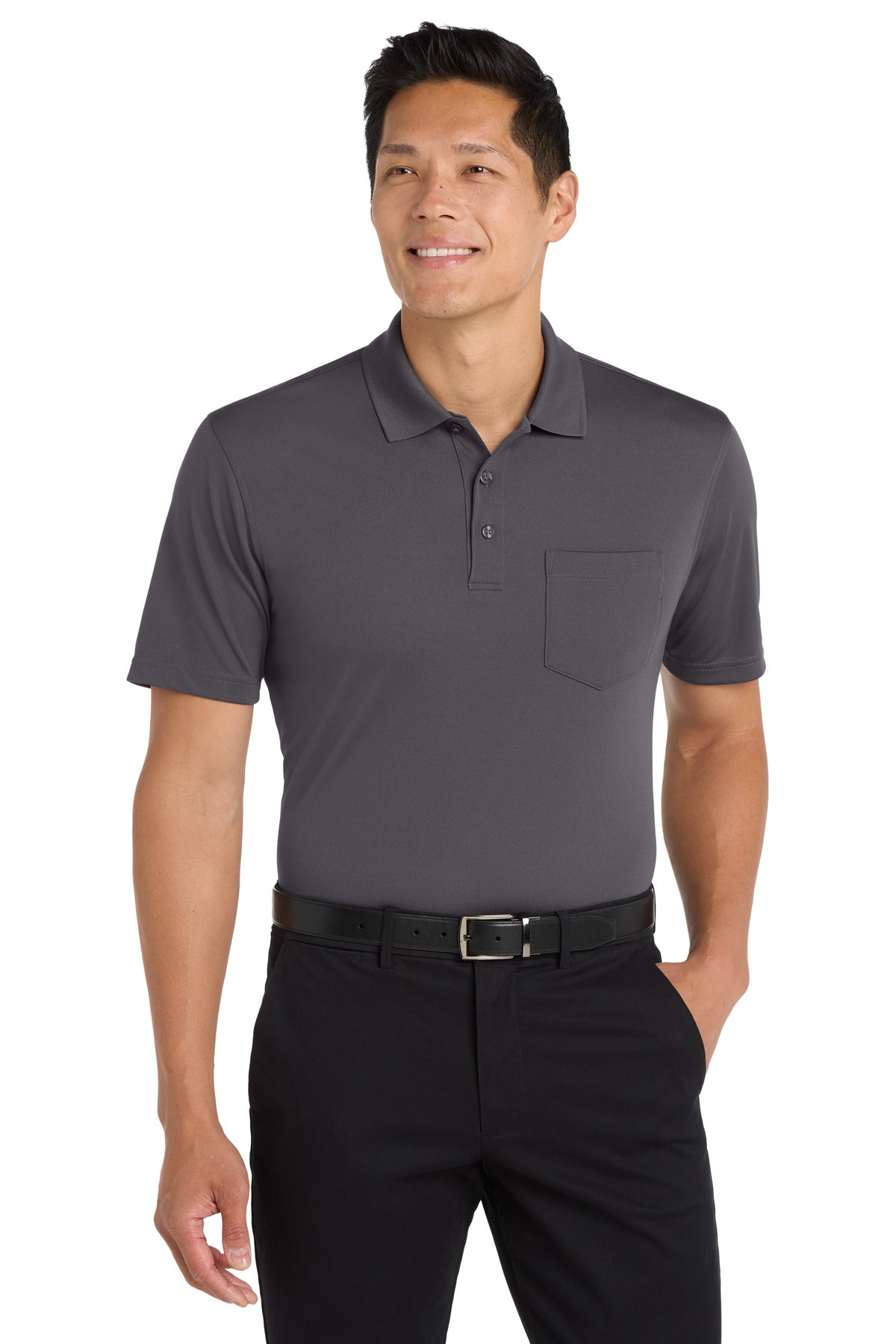 Port Authority Dry Zone UV Micro-Mesh Pocket Polo. K110P in Graphite