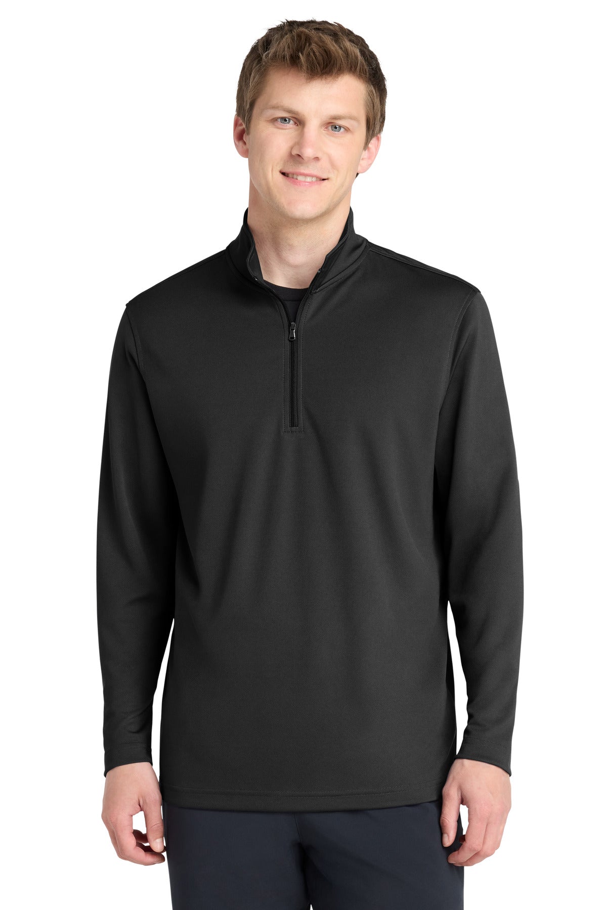 Port Authority Dry Zone UV Micro-Mesh 1/4-Zip K112 in Deep Black