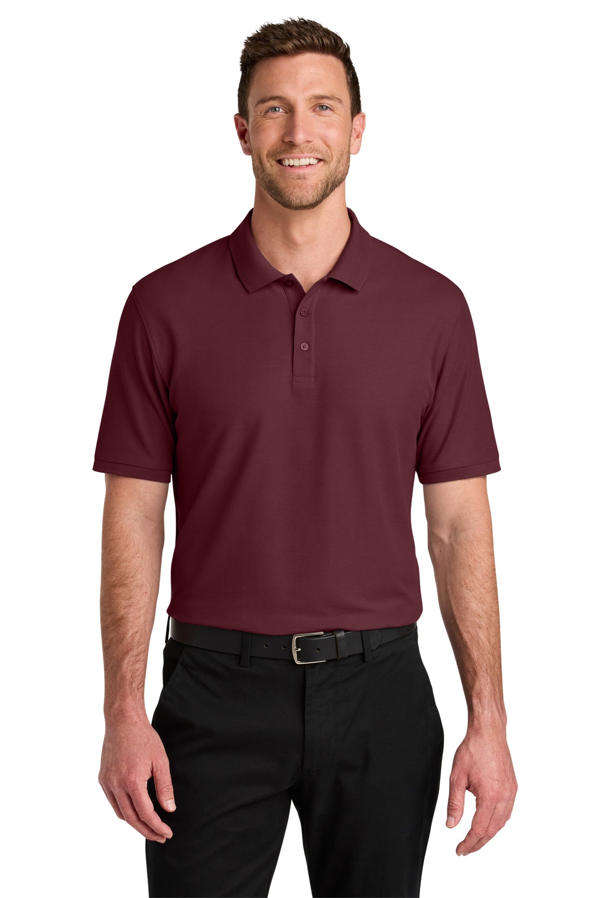 Port Authority Wearever Signature Pique Polo K200 in Burgundy