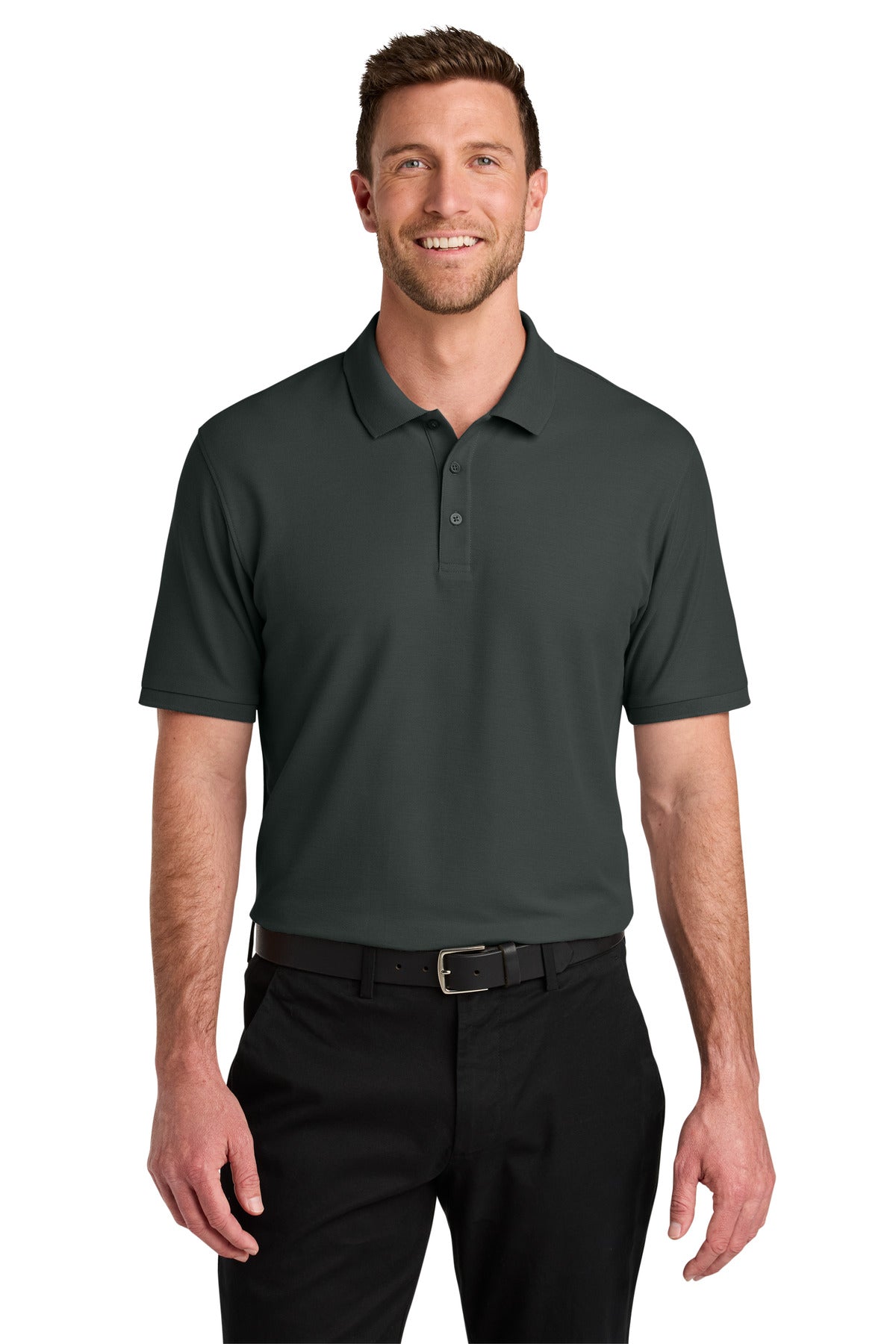 Port Authority Wearever Signature Pique Polo K200 in Grey Smoke