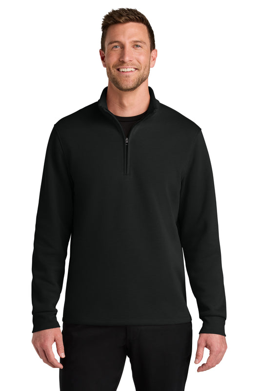 Port Authority Wearever Signature Double Pique 1/4-Zip K210 in Deep Black