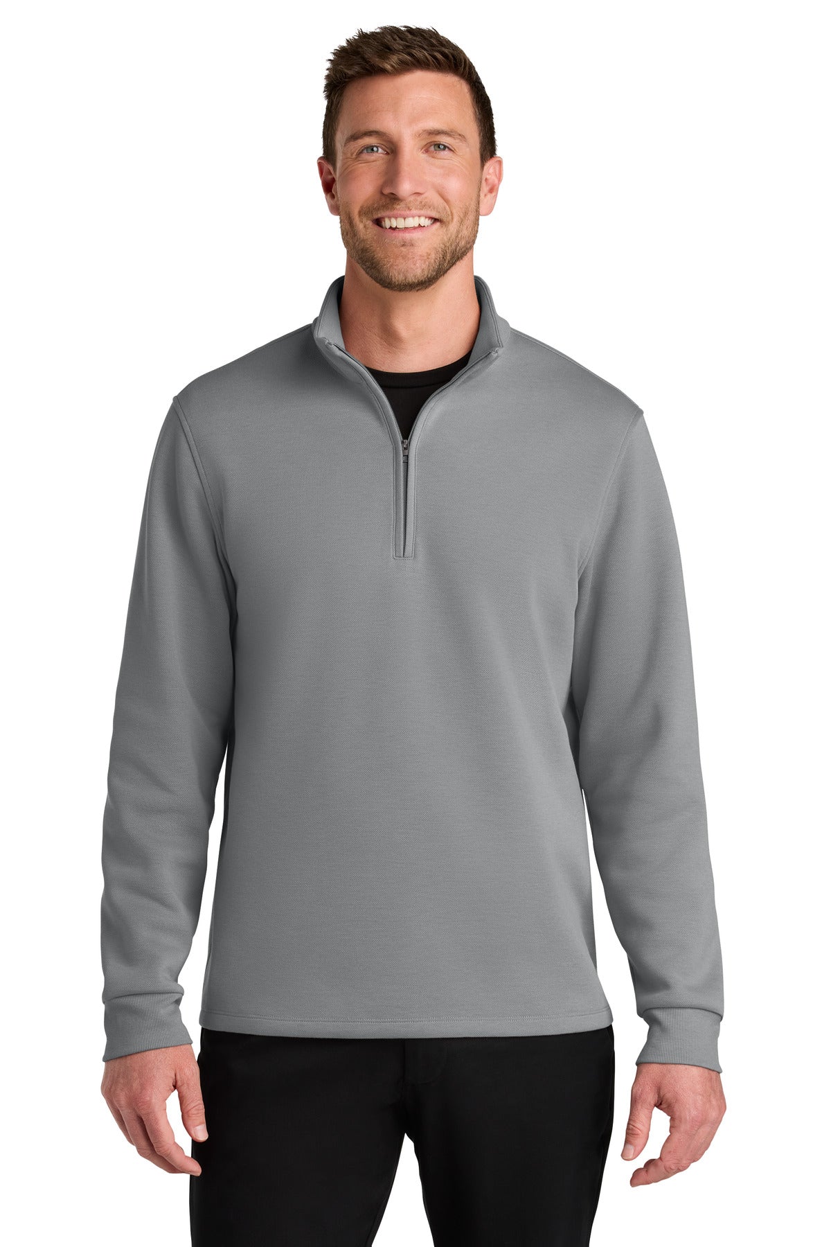Port Authority Wearever Signature Double Pique 1/4-Zip K210 in Gusty Grey