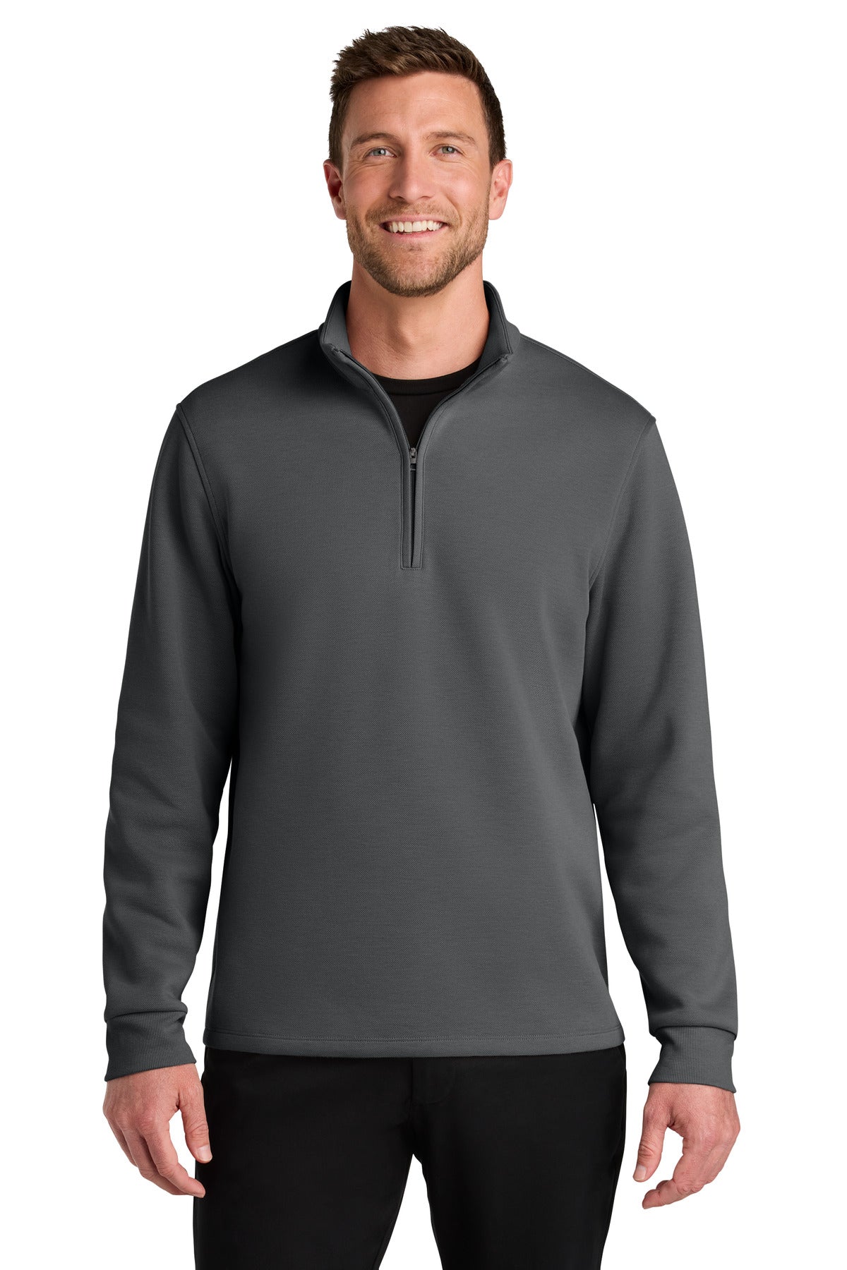 Port Authority Wearever Signature Double Pique 1/4-Zip K210 in Storm Grey