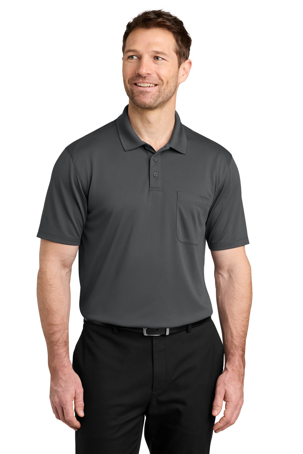 Port Authority Wearever Performance Pique Pocket Polo K240P in Storm Grey
