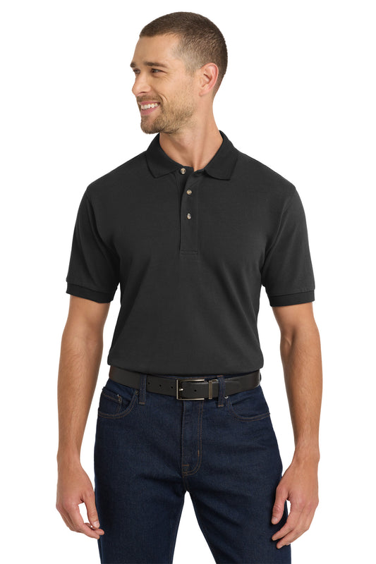 Port Authority Heavyweight Cotton Pique Polo.  K420 in Black