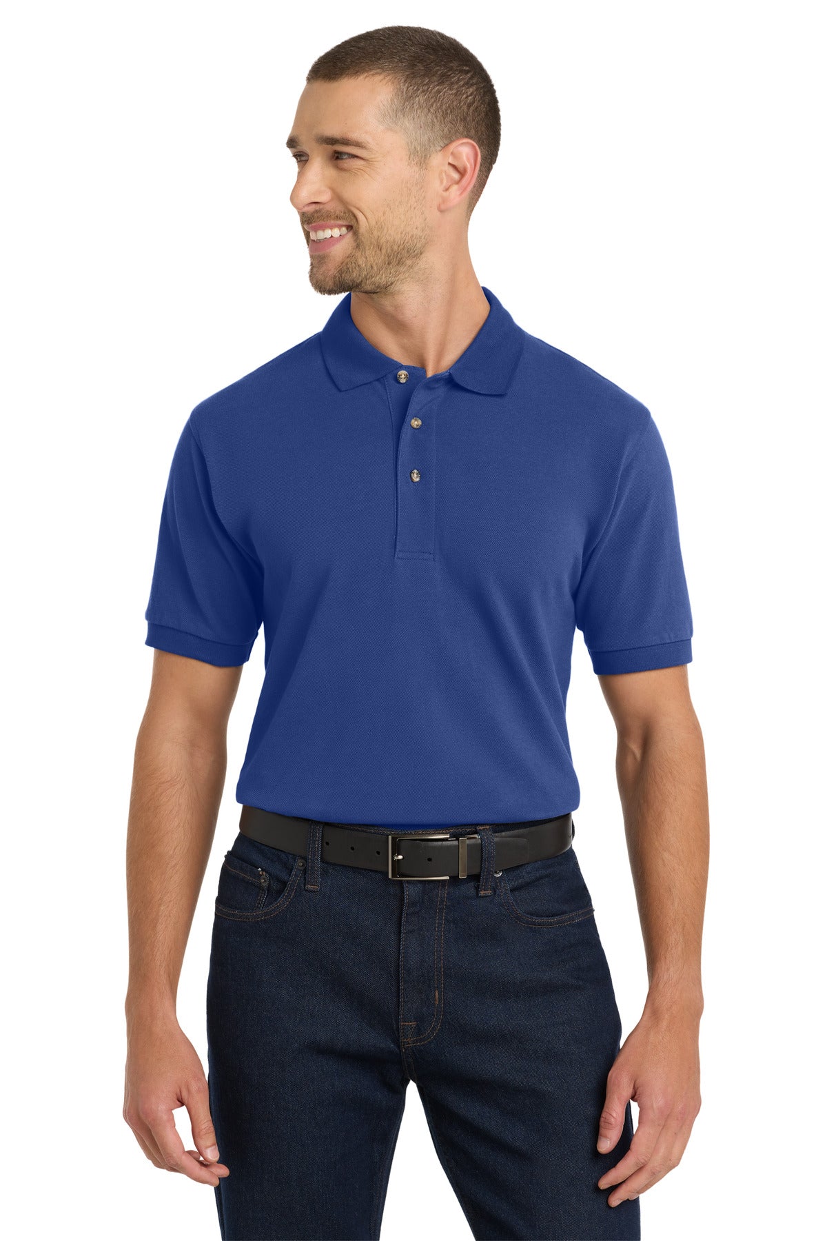 Port Authority Heavyweight Cotton Pique Polo.  K420 in Royal