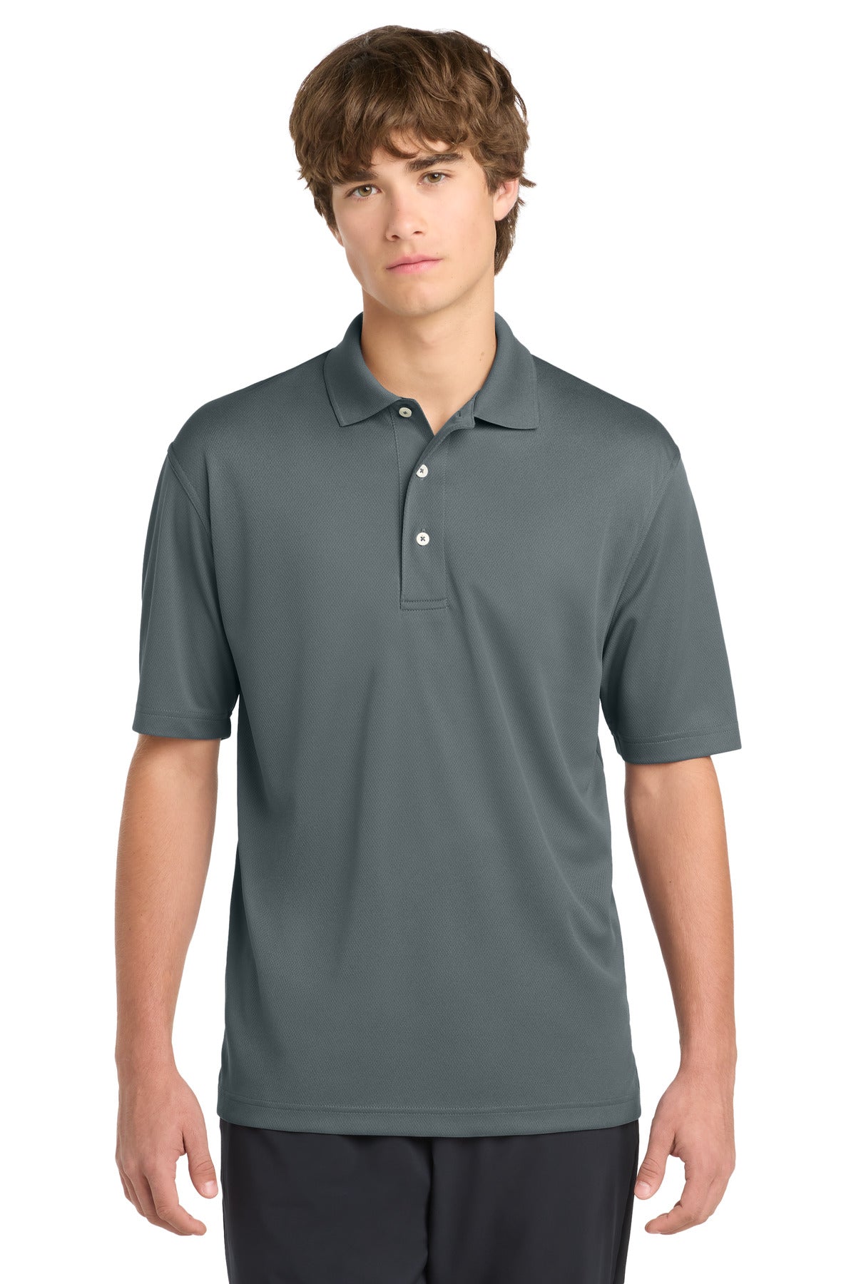 Sport-Tek Dri-Mesh Polo.  K469 in Steel