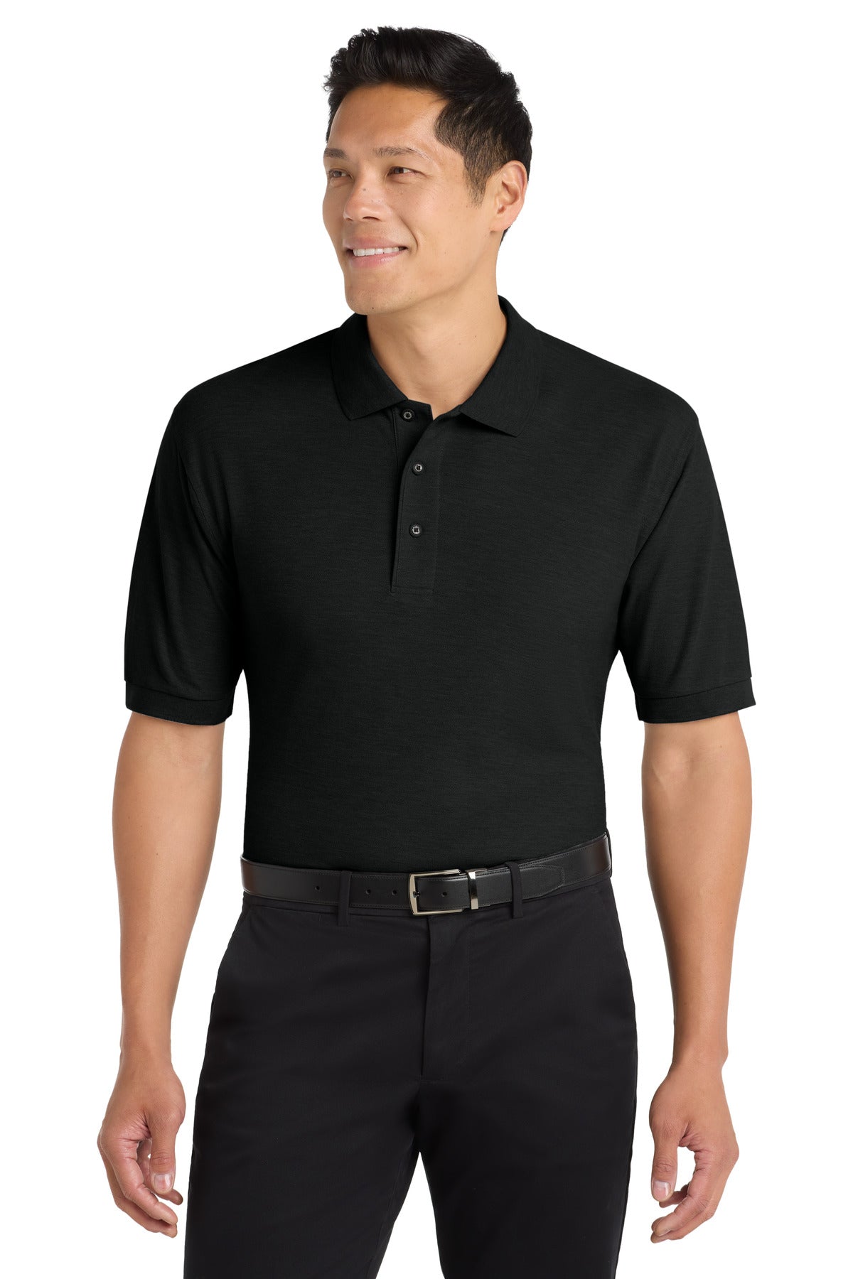 Port Authority Extended Size Silk Touch Polo K500ES in Black