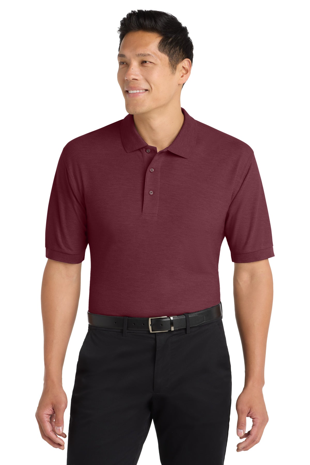 Port Authority Extended Size Silk Touch Polo K500ES in Burgundy