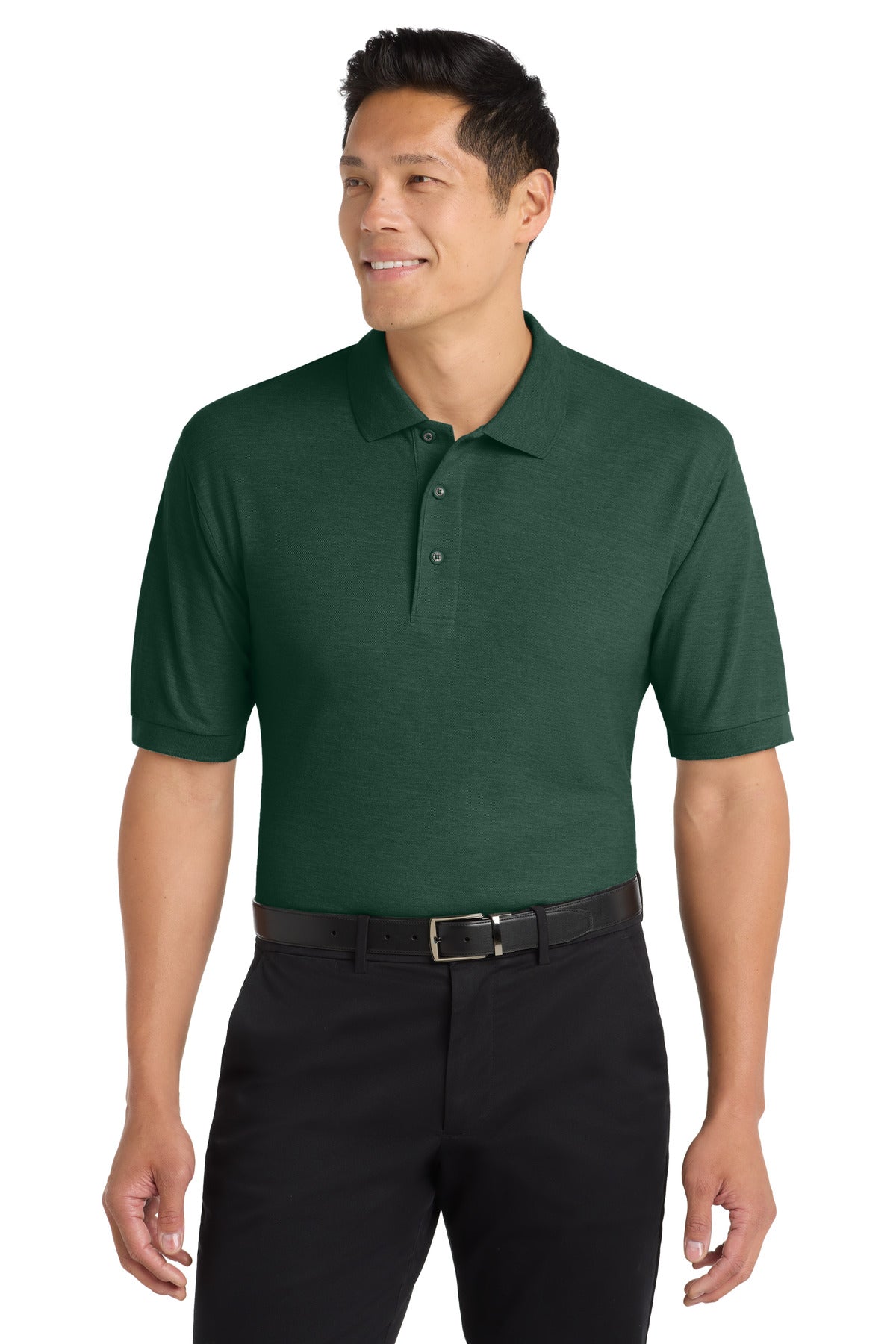 Port Authority Extended Size Silk Touch Polo K500ES in Dark Green