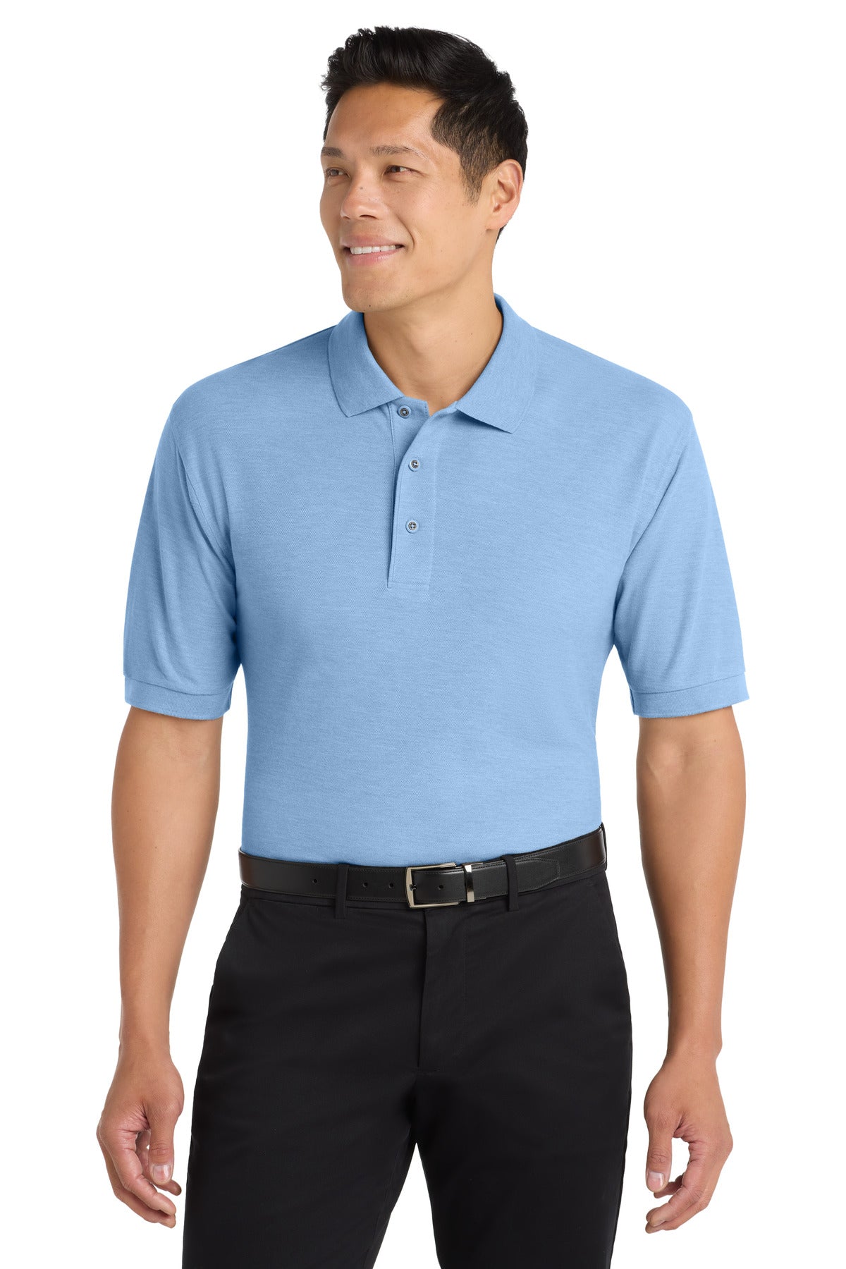 Port Authority Extended Size Silk Touch Polo K500ES in Light Blue