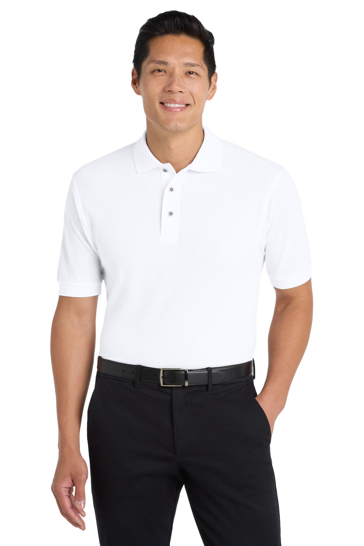 Port Authority Extended Size Silk Touch Polo K500ES in White