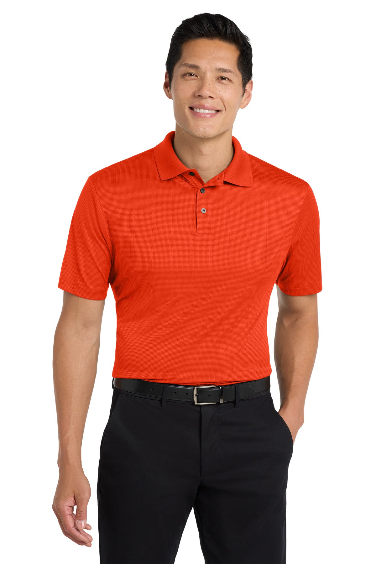 Port Authority Performance Fine Jacquard Polo. K528 in Autumn Orange
