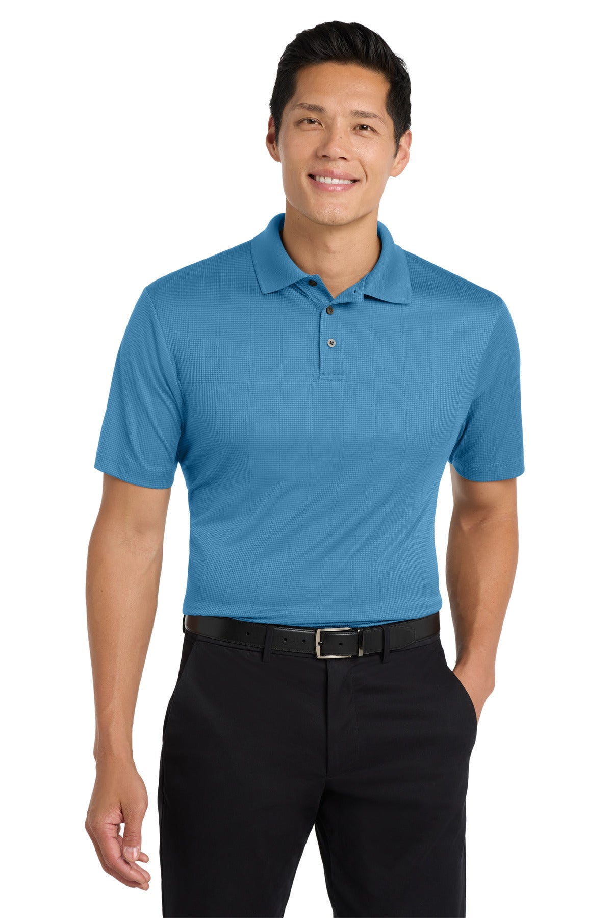 Port Authority Performance Fine Jacquard Polo. K528 in Ocean Blue