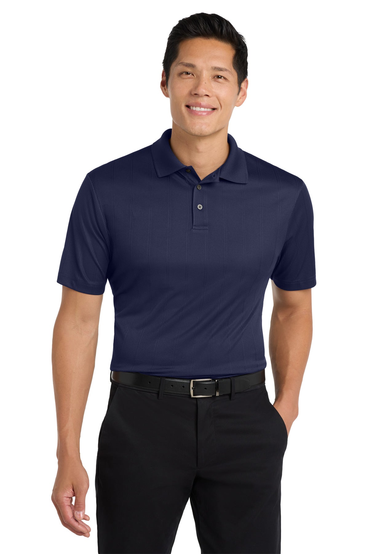 Port Authority Performance Fine Jacquard Polo. K528 in True Navy