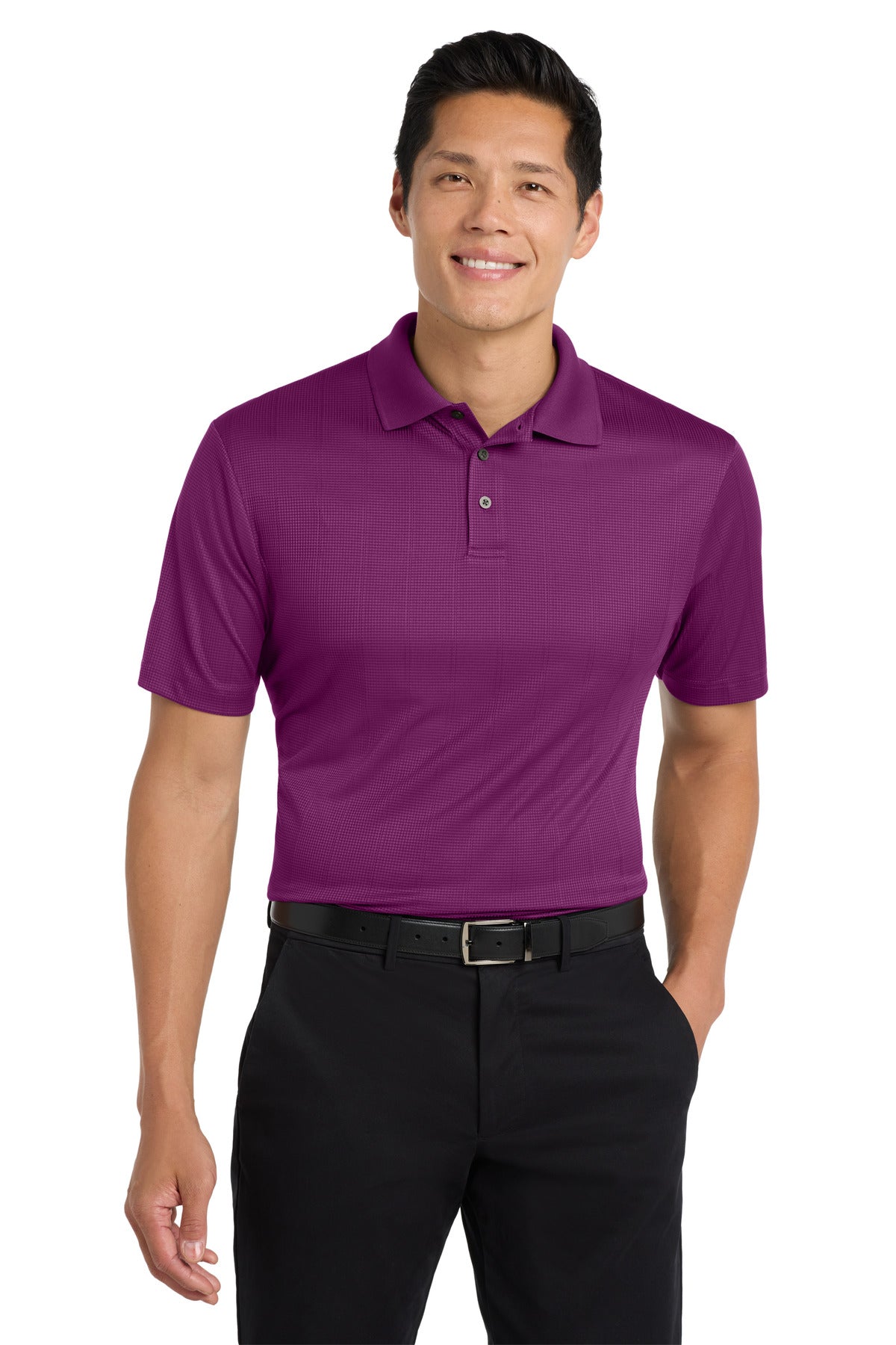 Port Authority Performance Fine Jacquard Polo. K528 in Violet Purple