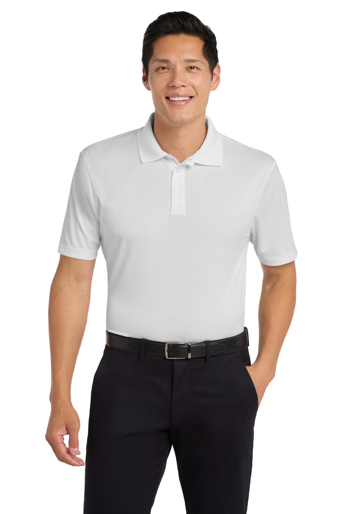 Port Authority Performance Fine Jacquard Polo. K528 in White