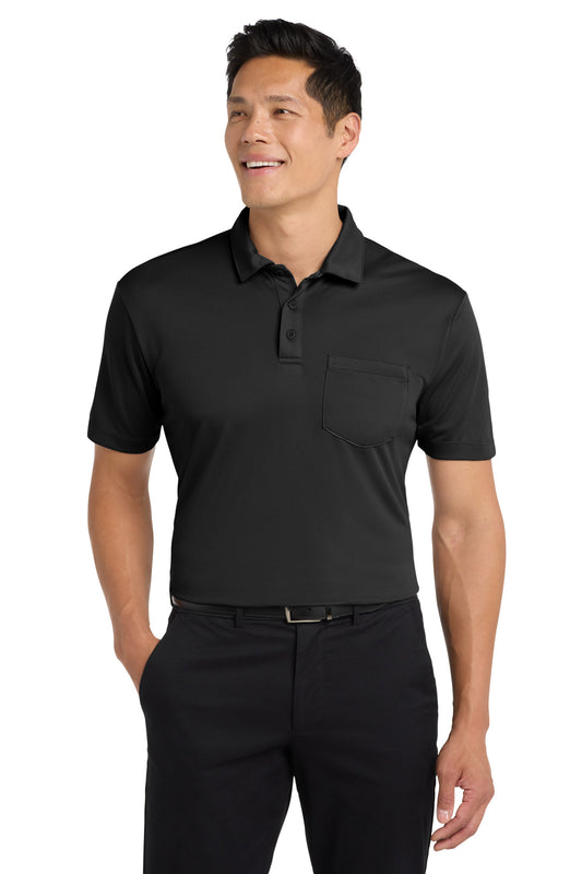 Port Authority Silk Touch Performance Pocket Polo. K540P in Black