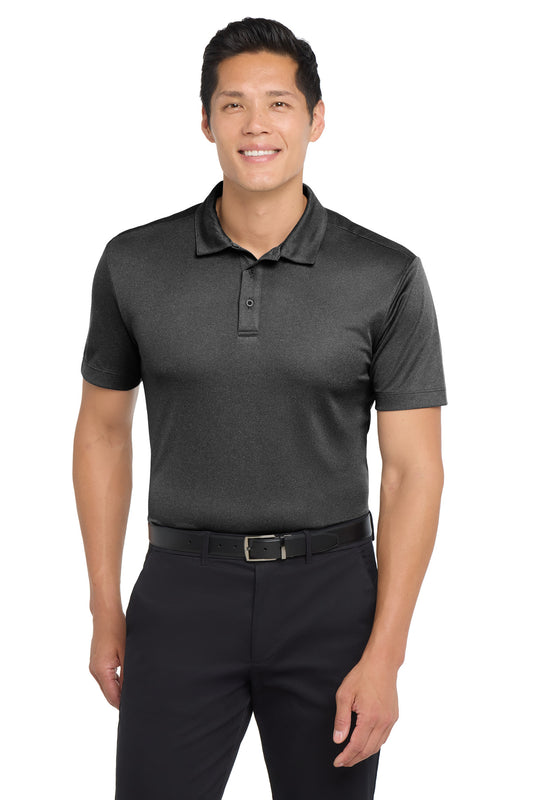 Port Authority  Heathered Silk Touch  Performance Polo. K542 in Black Heather