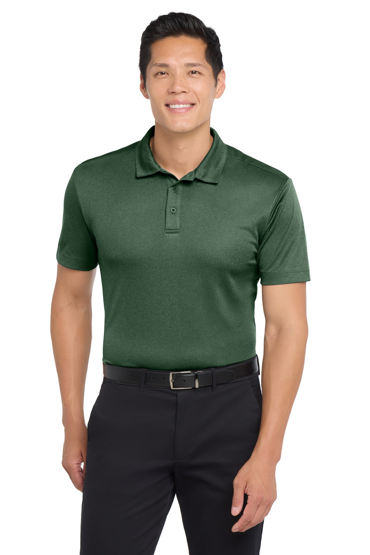 Port Authority  Heathered Silk Touch  Performance Polo. K542 in Green Glen Heather