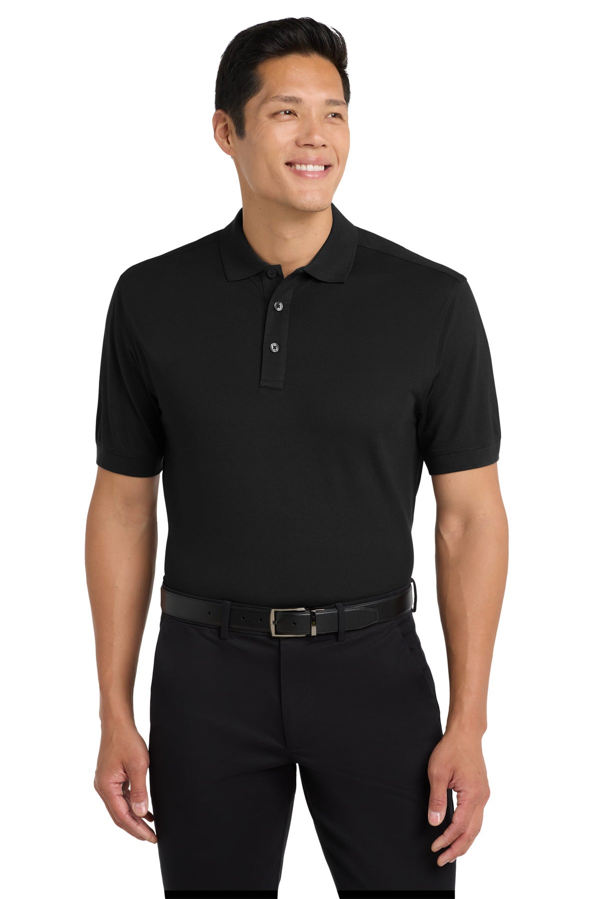 Port Authority Stretch Pique Polo. K555 in Black