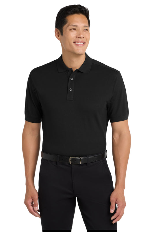 Port Authority Stretch Pique Polo. K555 in Black