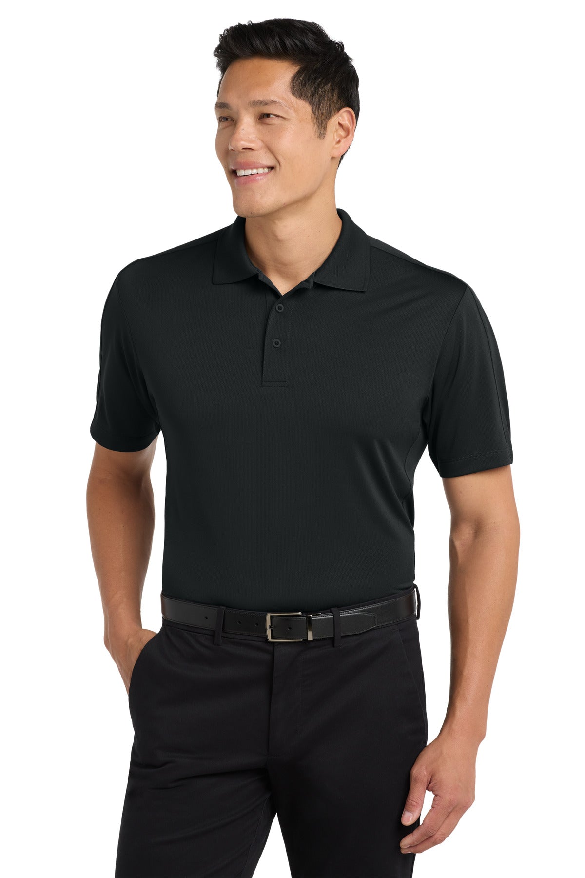 Port Authority Diamond Jacquard Polo. K569 in Black