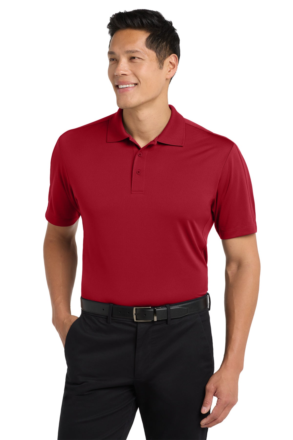Port Authority Diamond Jacquard Polo. K569 in Rich Red