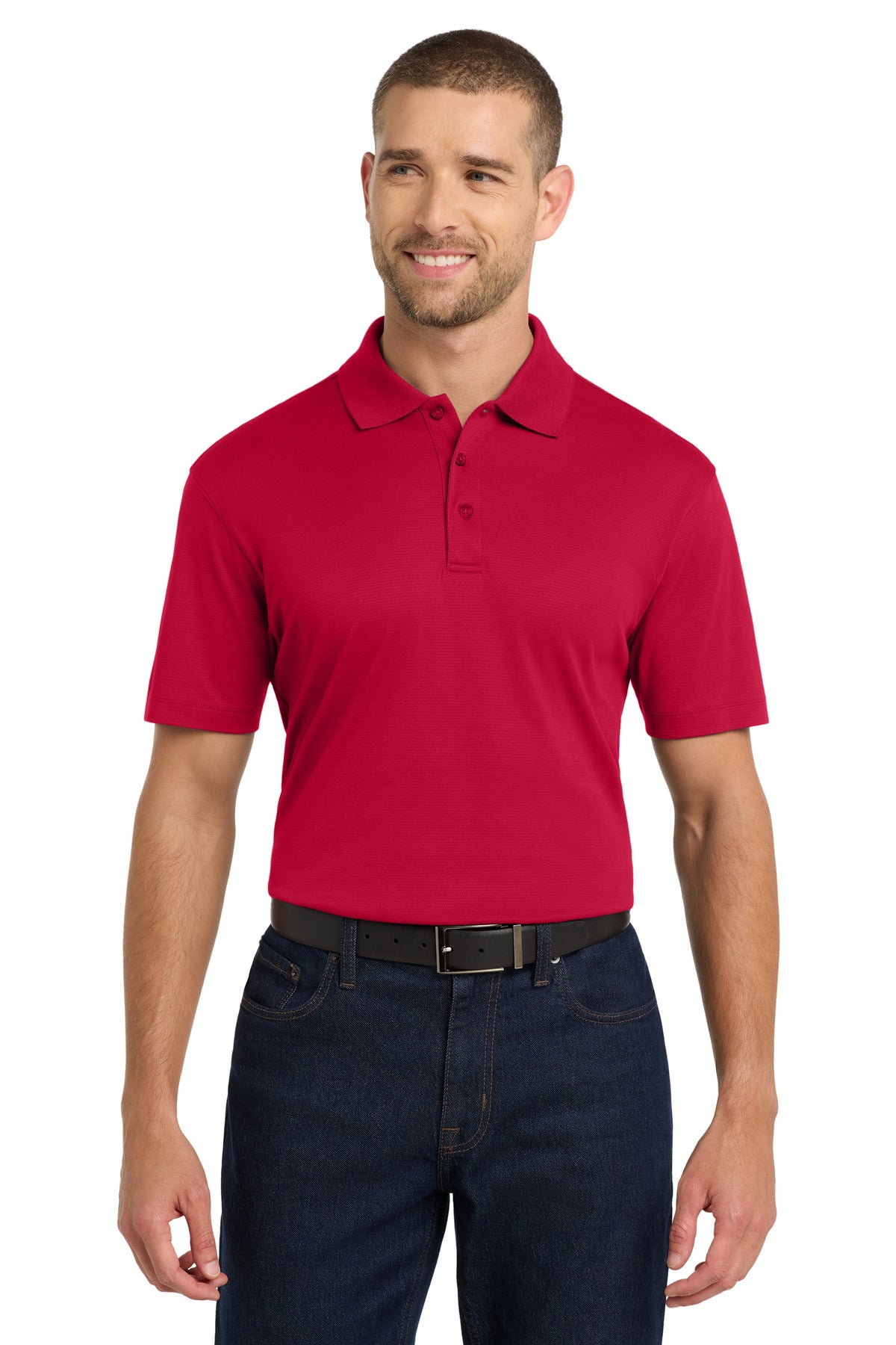 Port Authority Rapid Dry Mesh Polo. K573 in Engine Red