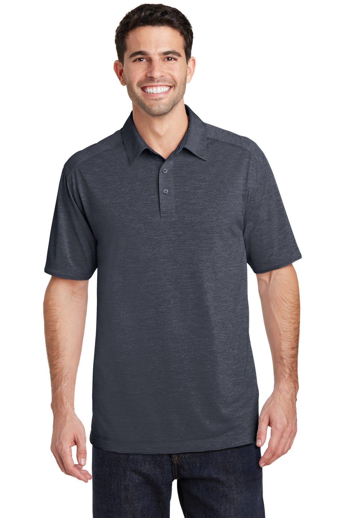 Port Authority Digi Heather Performance Polo. K574 in Dark Grey