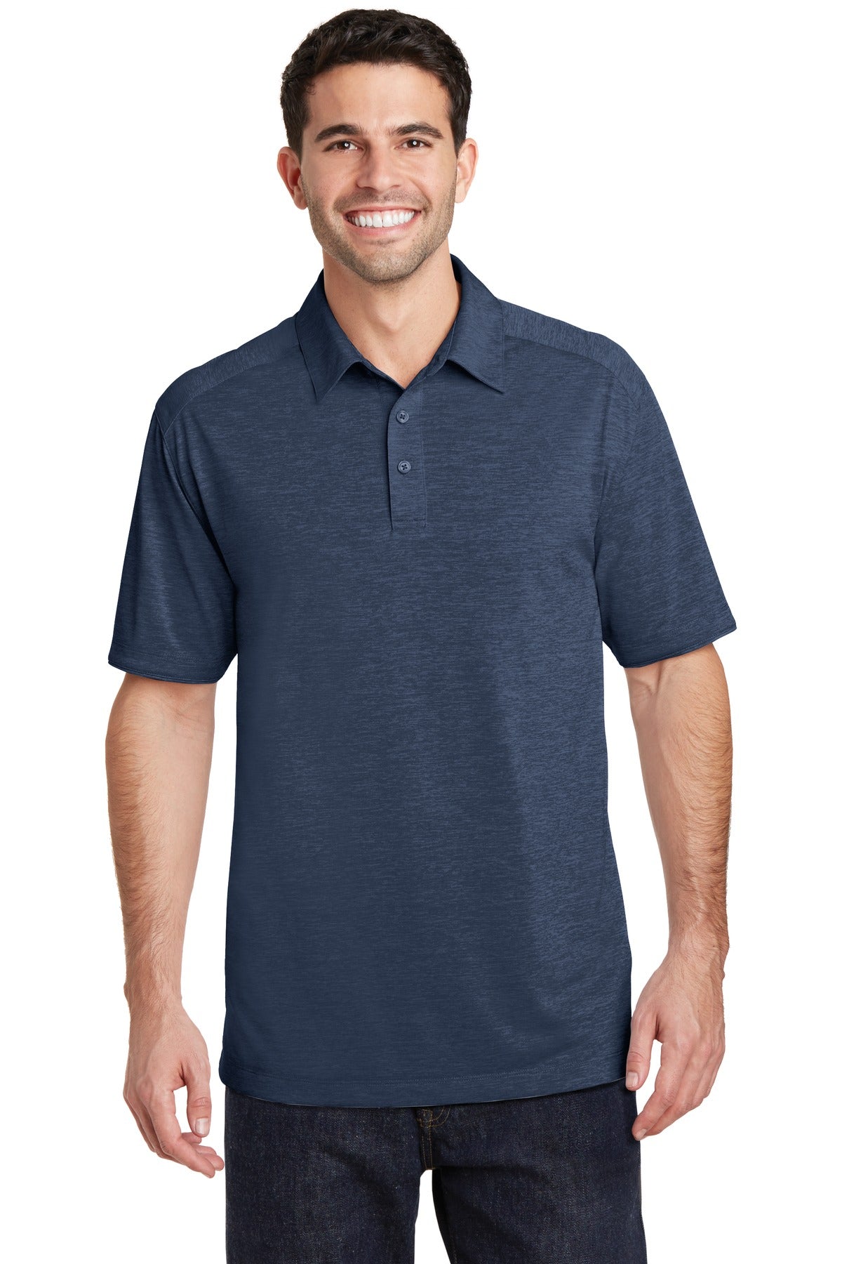 Port Authority Digi Heather Performance Polo. K574 in Dress Blue Navy