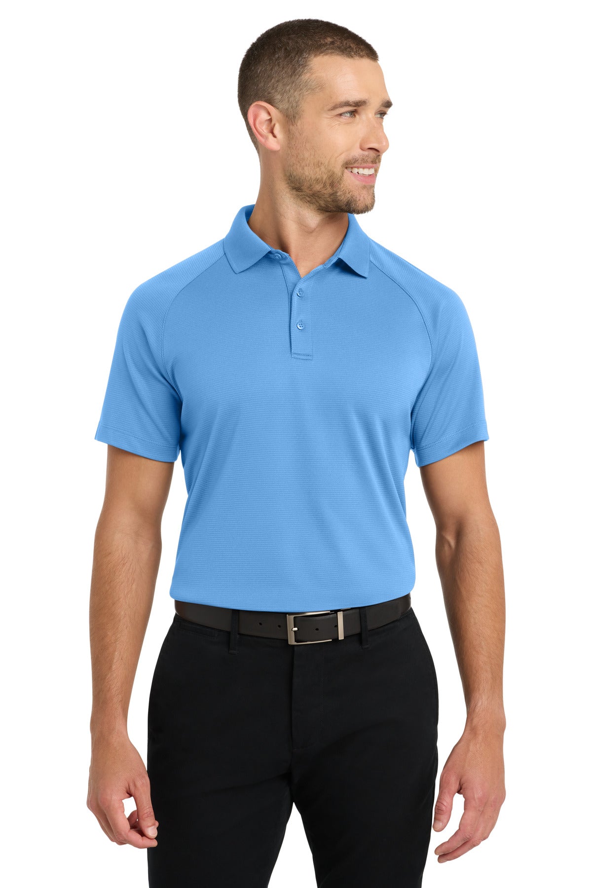 Port Authority Crossover Raglan Polo. K575 in Azure Blue
