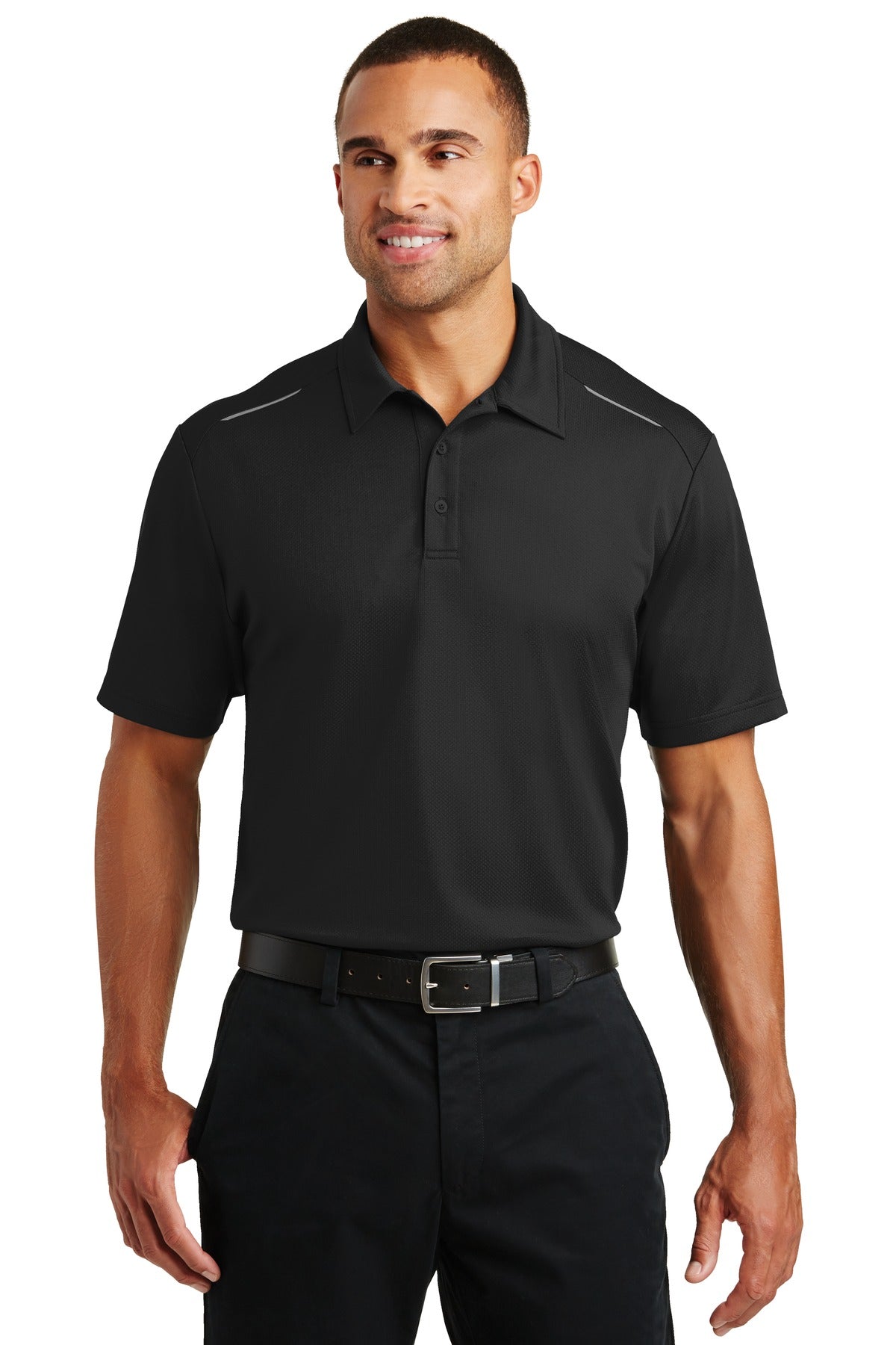 Port Authority Pinpoint Mesh Polo. K580 in Black