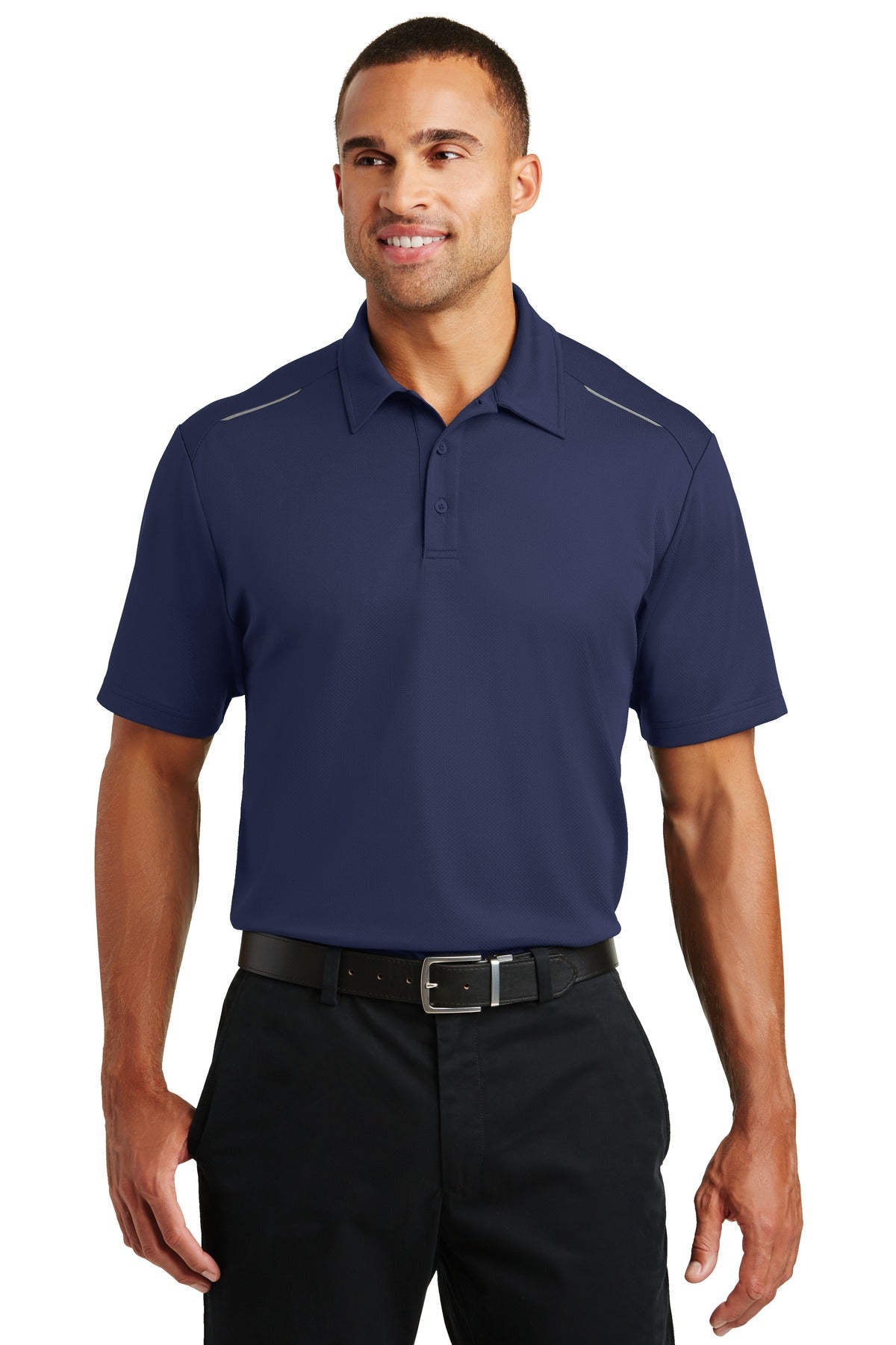 Port Authority Pinpoint Mesh Polo. K580 in True Navy