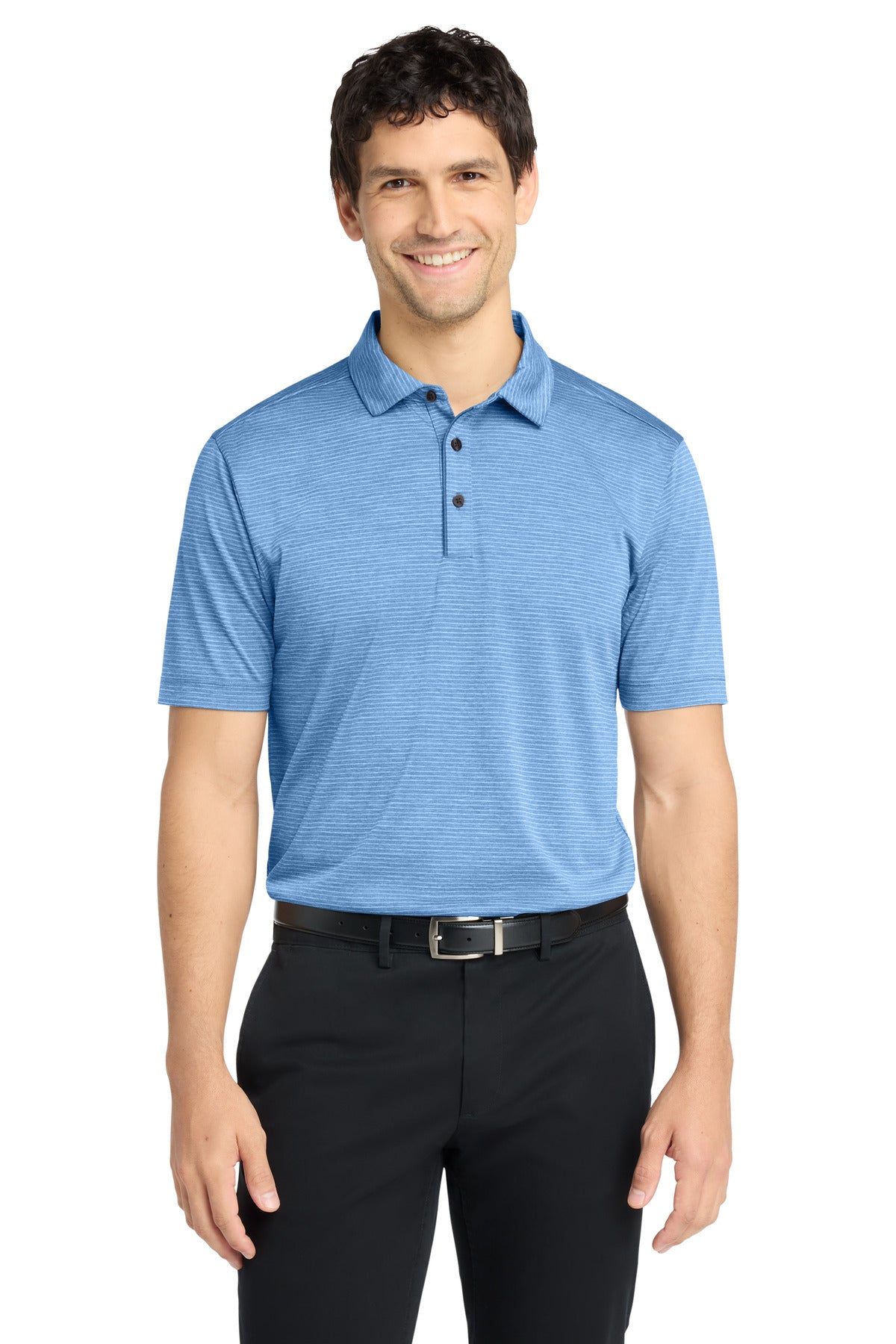 Port Authority  Shadow Stripe Polo. K585 in Carolina Blue