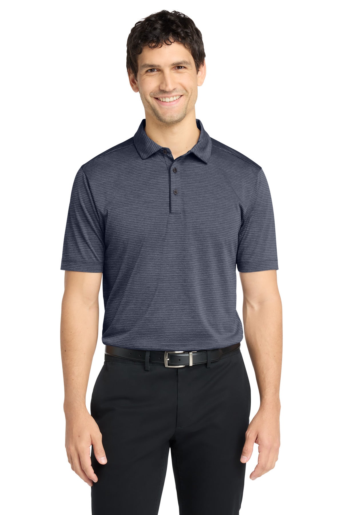 Port Authority  Shadow Stripe Polo. K585 in River Blue Navy