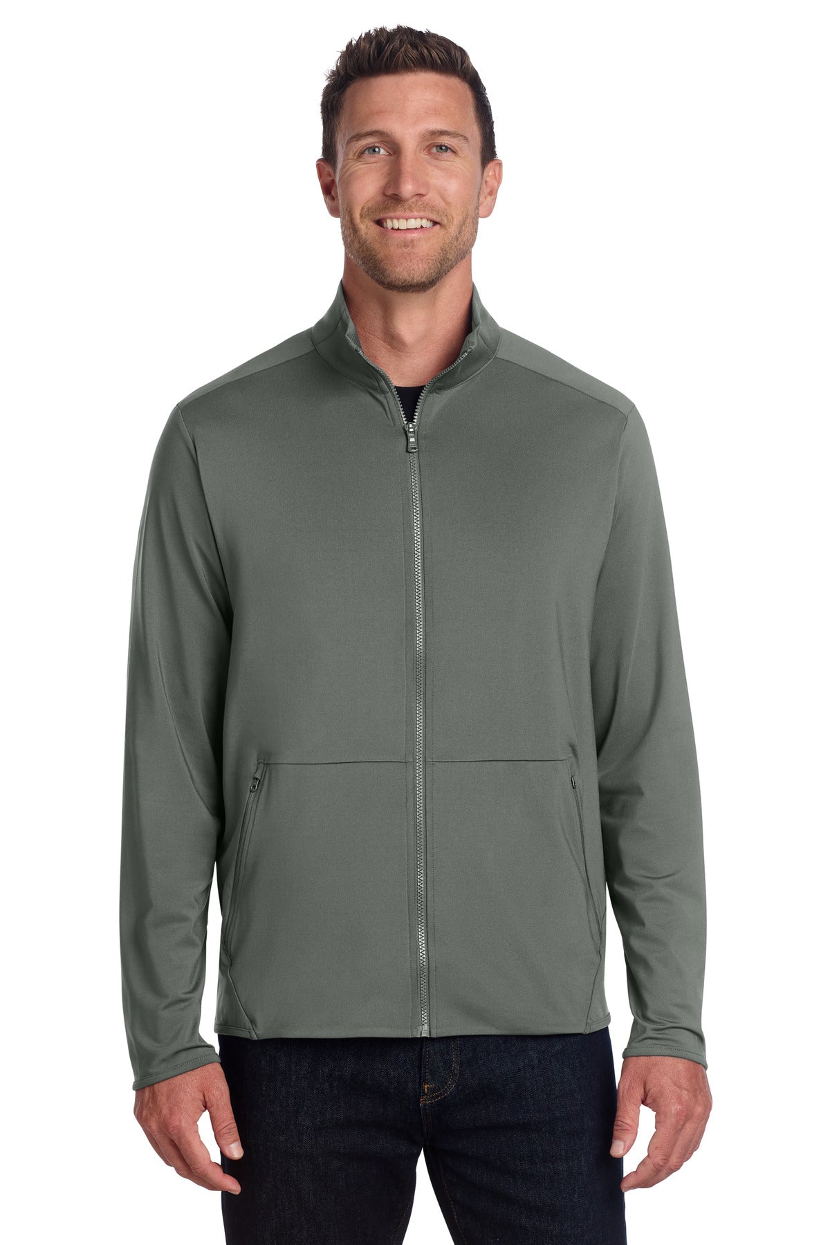 Port Authority Accord Stretch Fleece Full-Zip K595 in Pewter