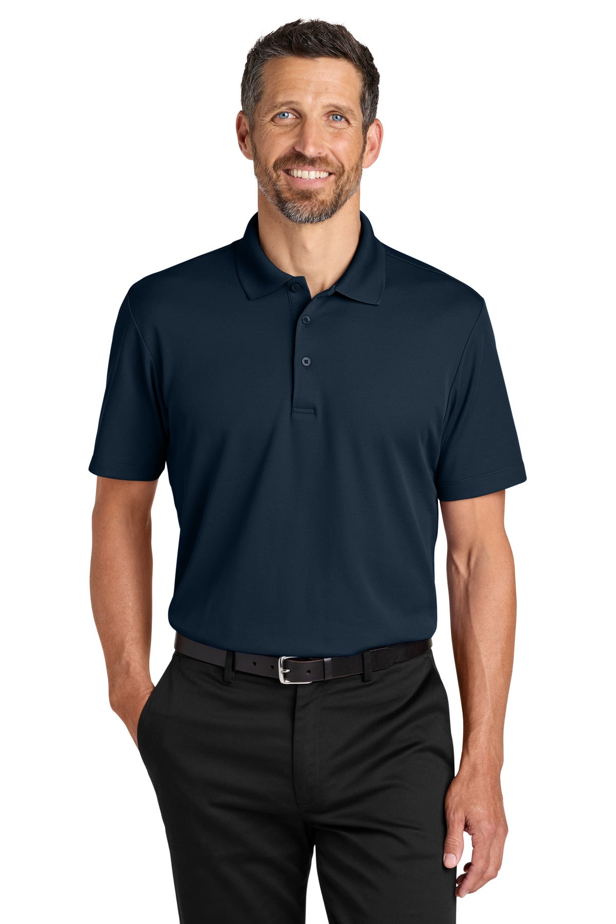 Port Authority Plaited Pique Polo K620 in Night Navy