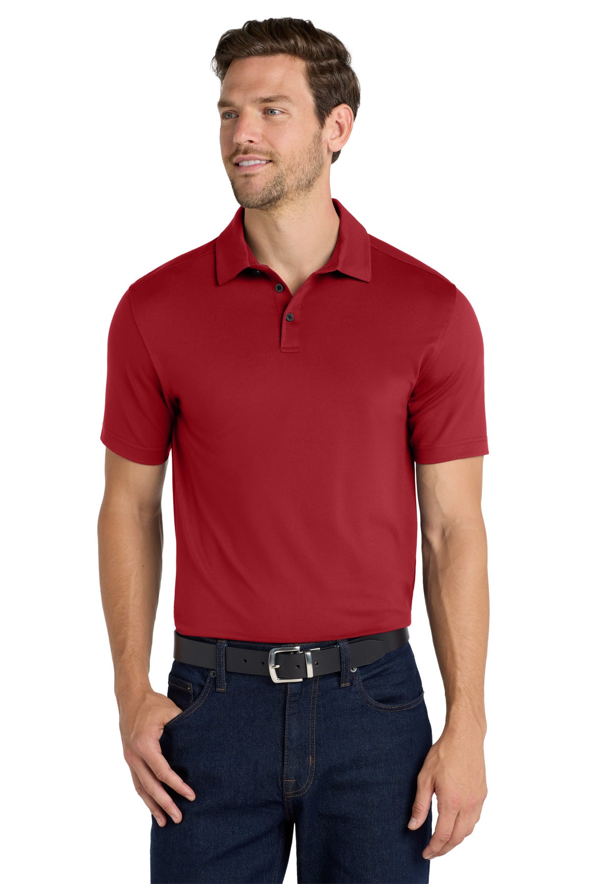 Port Authority  City Stretch Polo K682 in Garnet