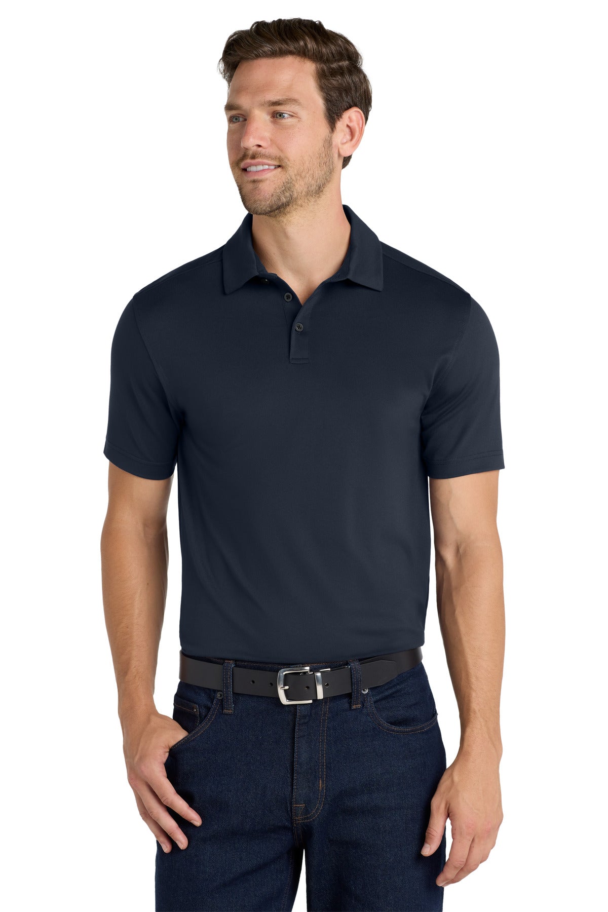 Port Authority  City Stretch Polo K682 in River Blue Navy