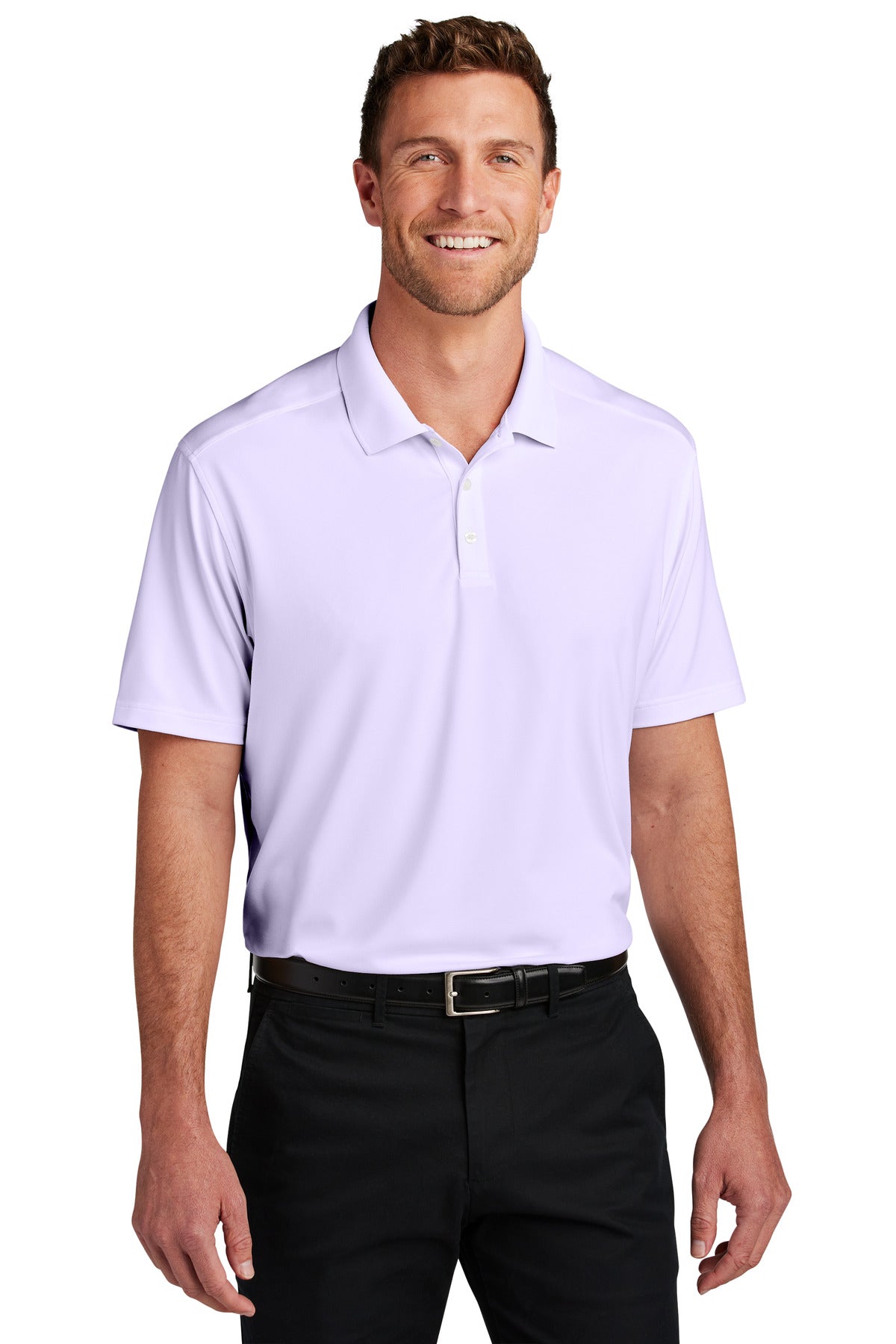 Port Authority City Stretch Flat Knit Polo K683 in Bright Lavender