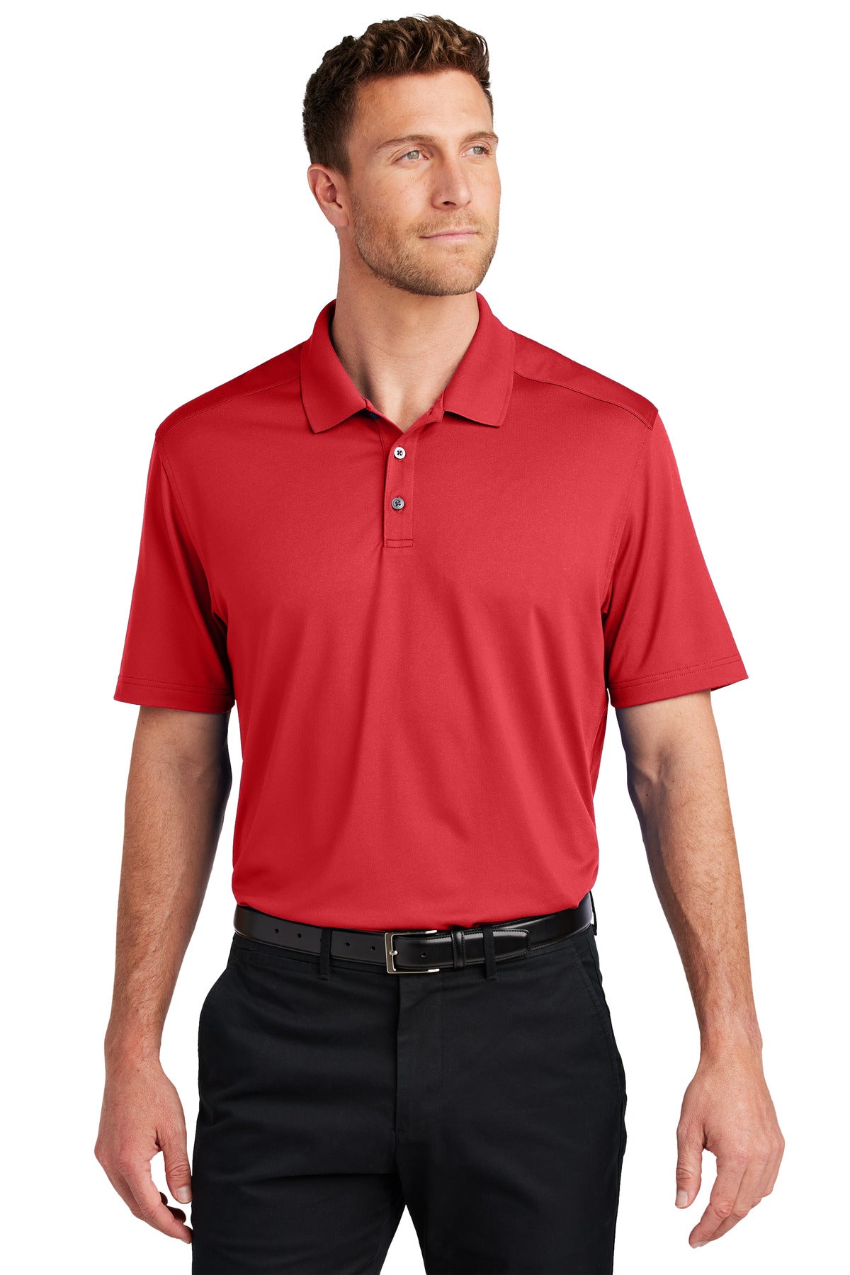 Port Authority City Stretch Flat Knit Polo K683 in Engine Red