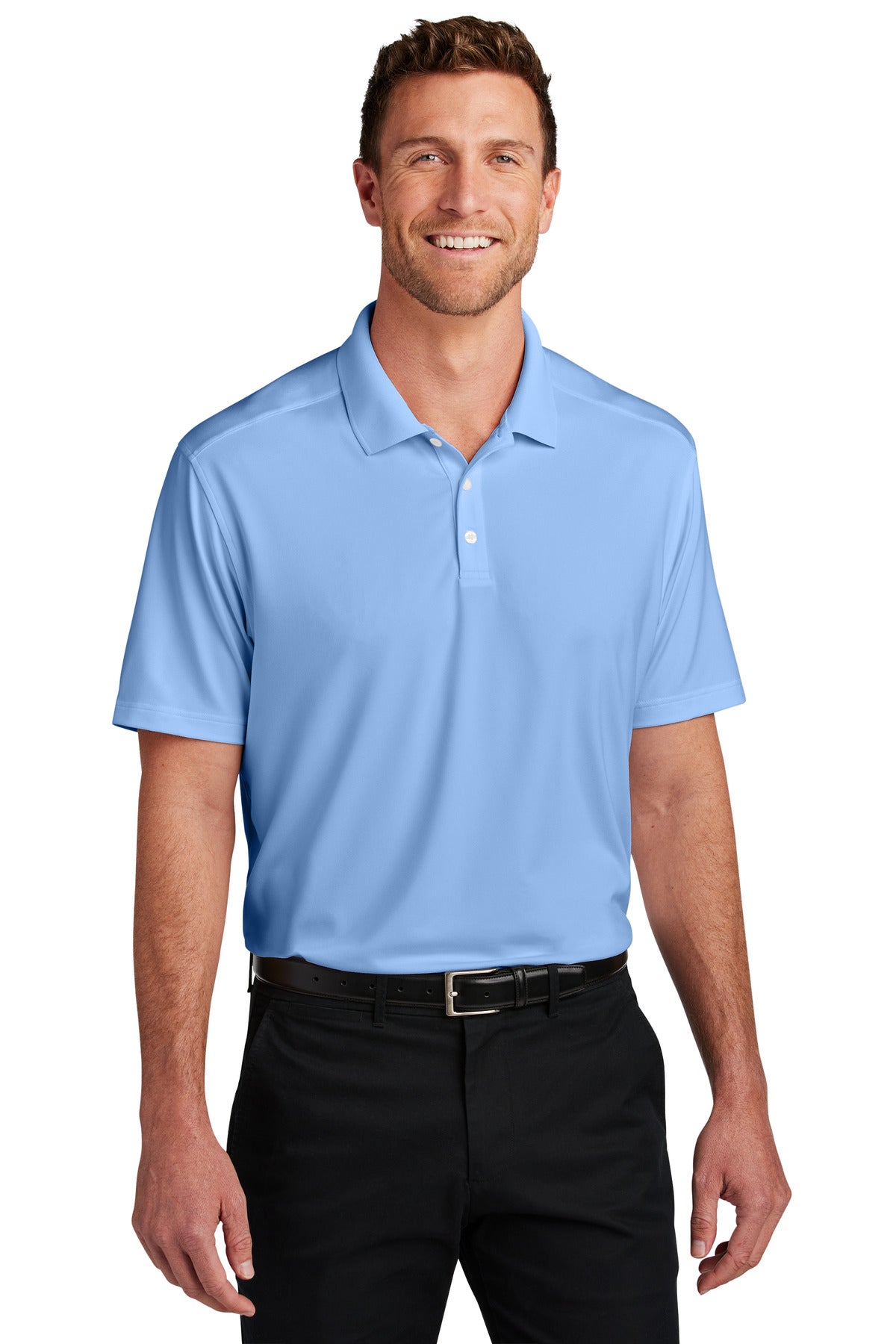 Port Authority City Stretch Flat Knit Polo K683 in Swiss Blue