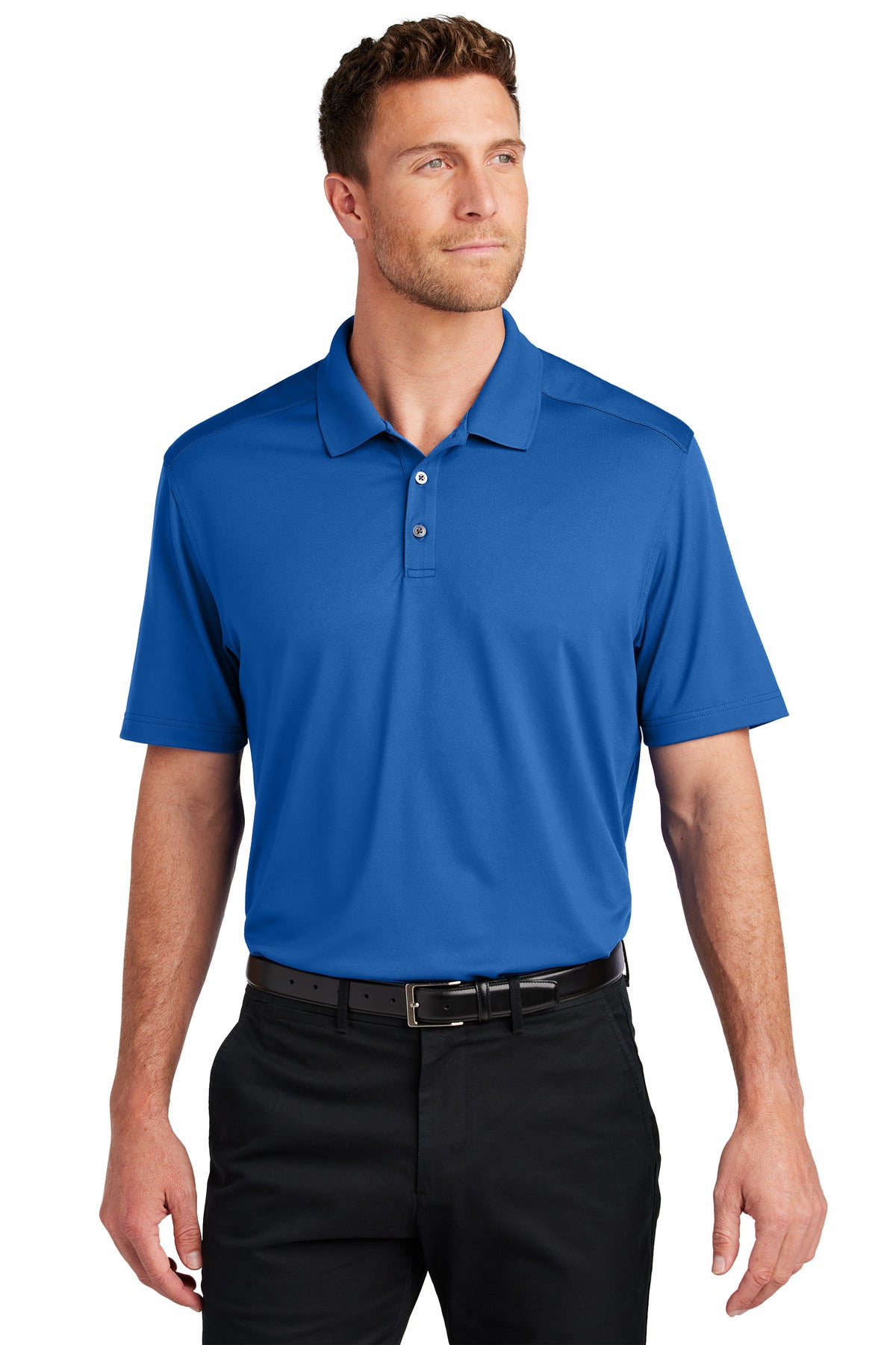 Port Authority City Stretch Flat Knit Polo K683 in True Blue