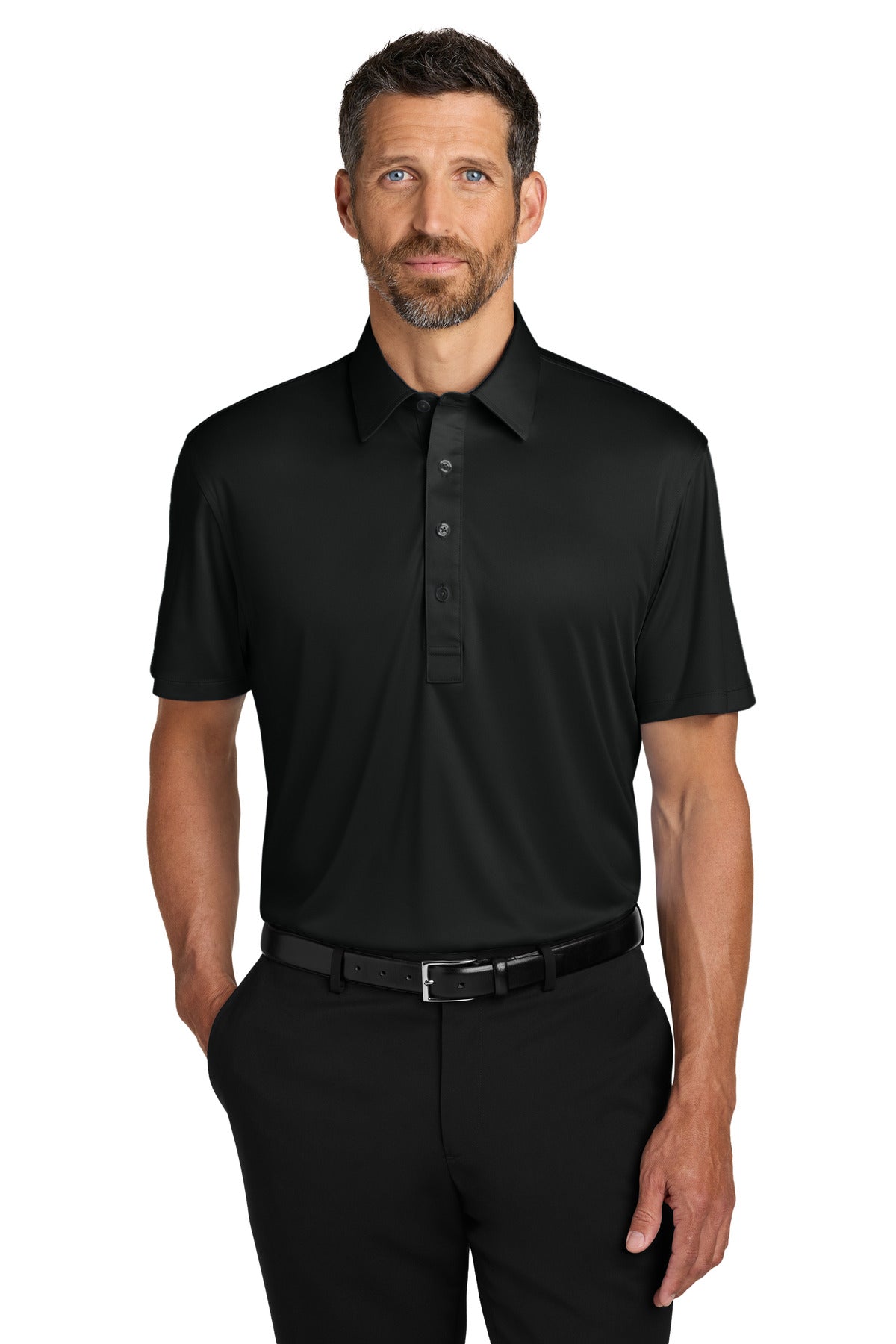 Port Authority Shirt Collar Polo K700 in Deep Black