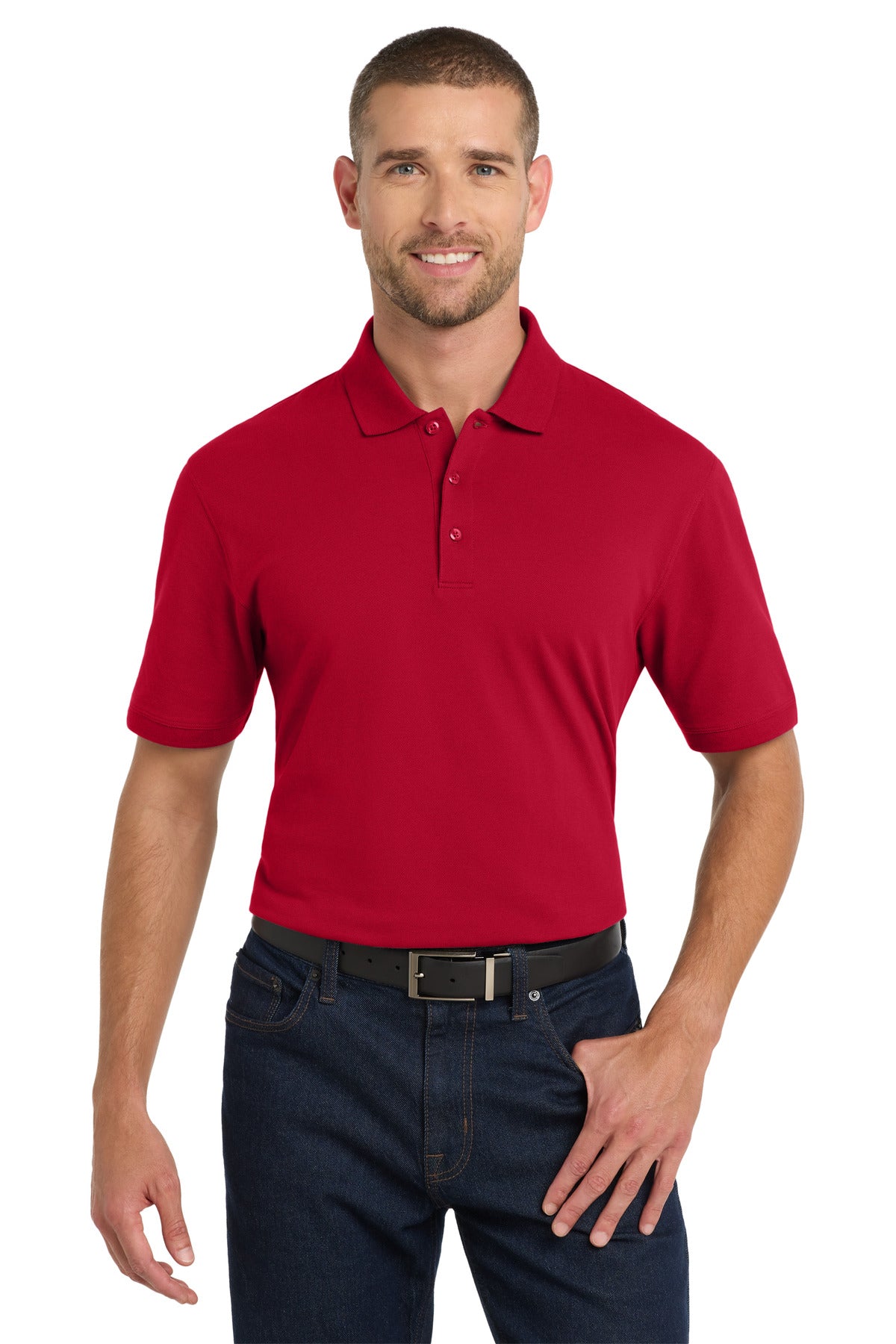 Port Authority EZCotton Polo. K8000 in Apple Red